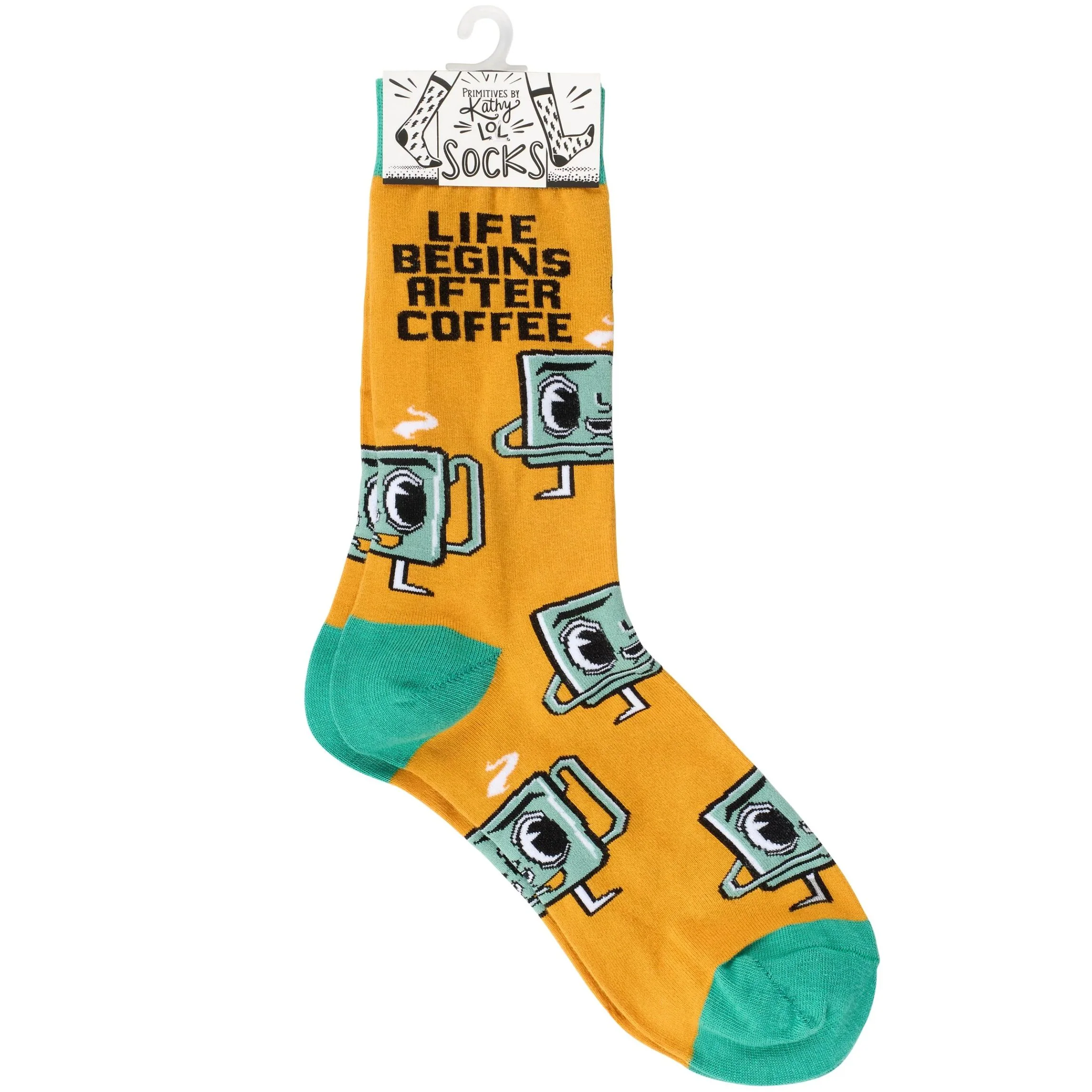 Life Begins After Coffee Socks | Retro Coffee Cup Socks | Funny Coffee Lover Gift - Image 4