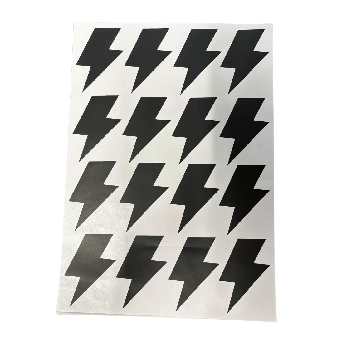 Lightning Wall Stickers for Home Decor | Pack of 48 Lightning Bolt Vinyl Wall Decals in Black or Pink - Image 4
