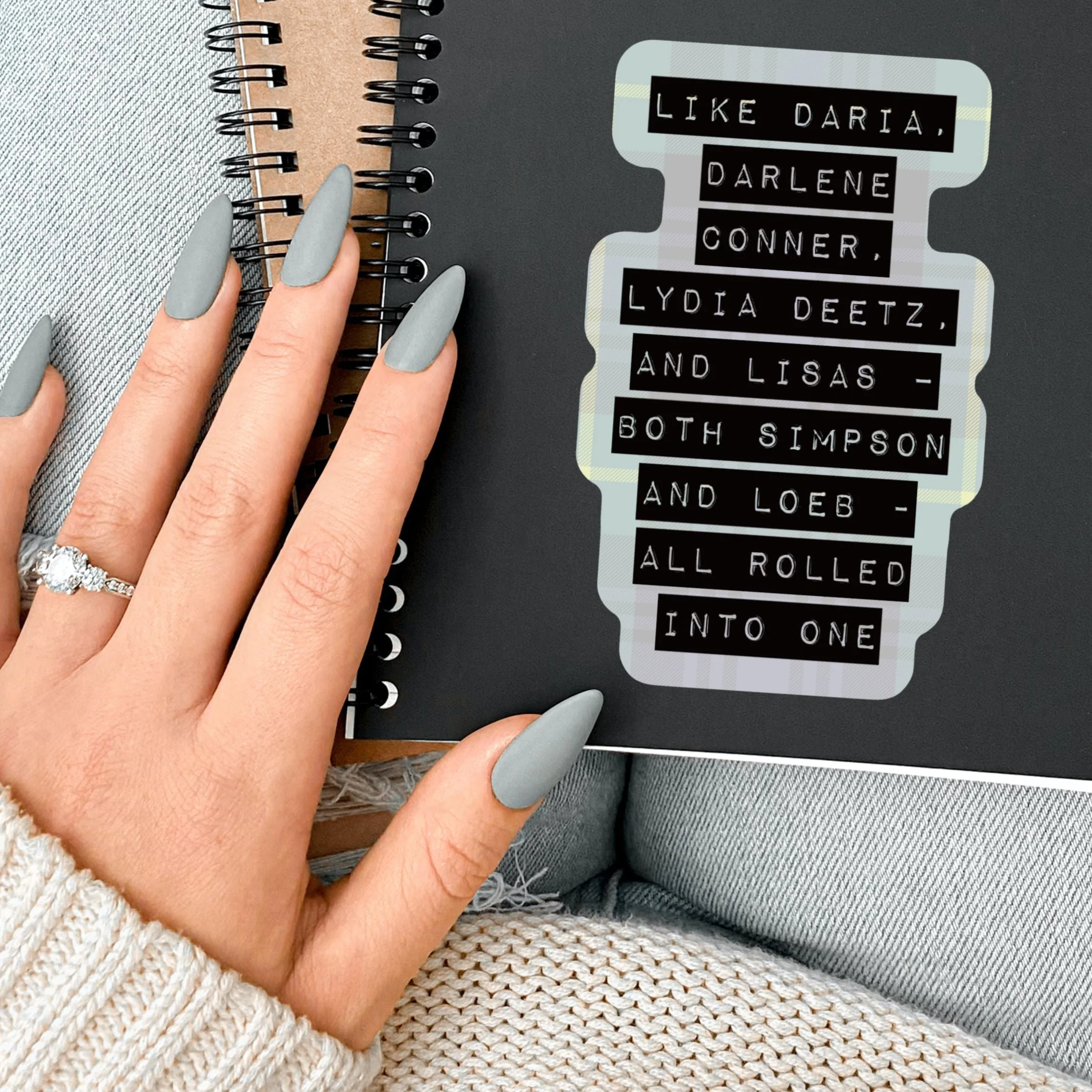 Like Daria, Darlene Conner, Lydia Deetz, and Lisas Sticker | '90s Gen X Vinyl Die Cut Decal - Image 3