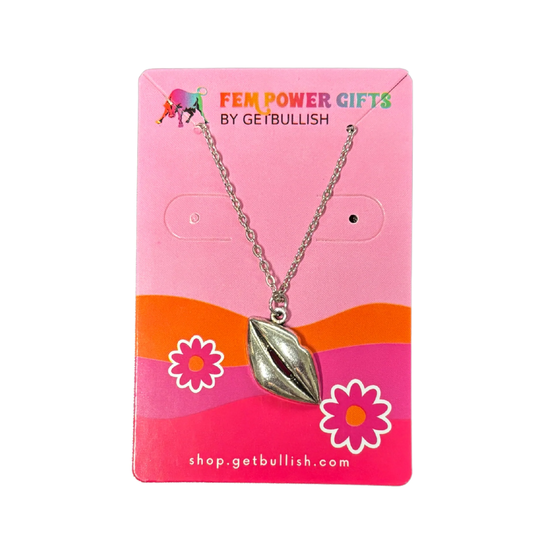 Lips Pendant Necklace in Silver | Kiss Print Charm on Chain - Image 6