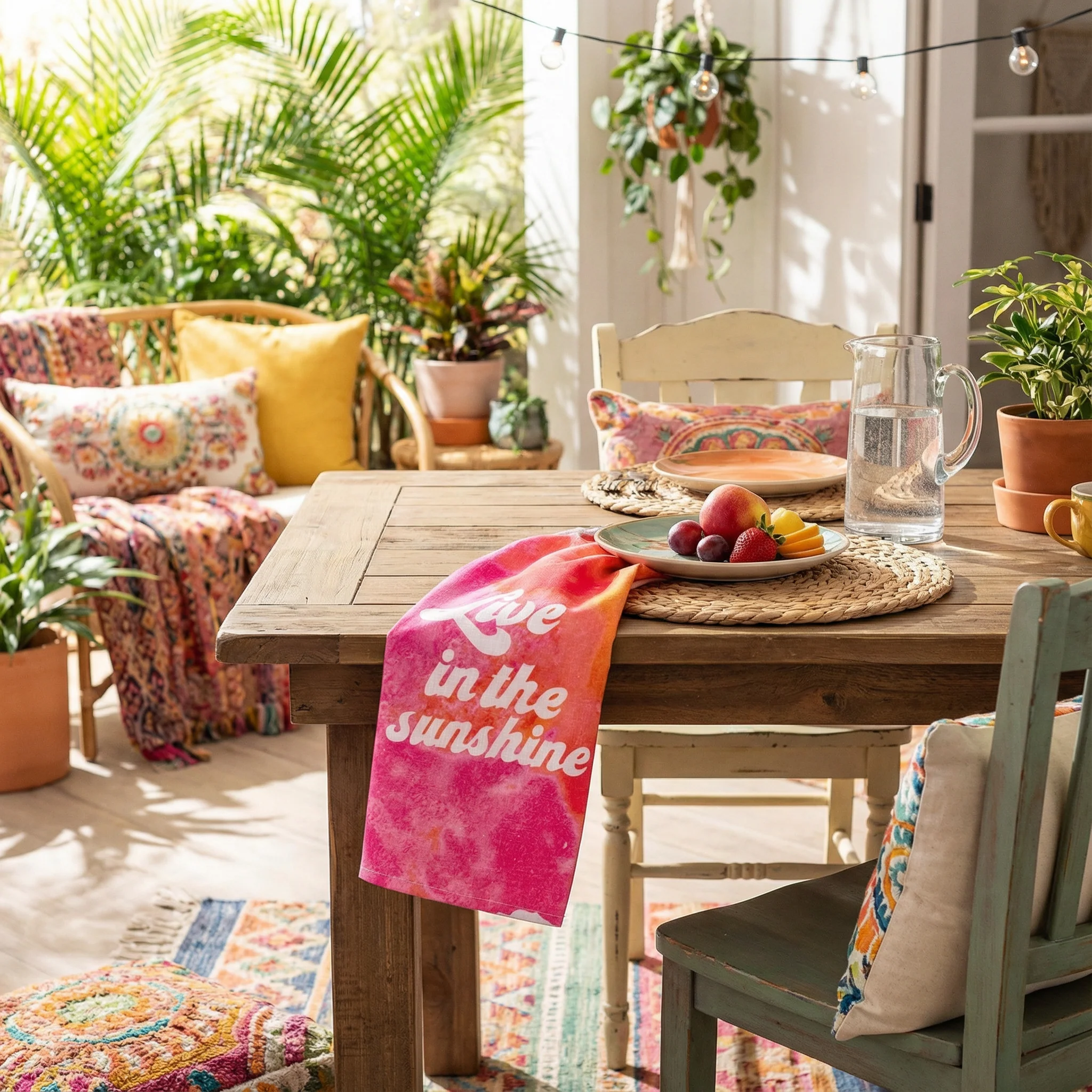 Live In The Sunshine Dish Cloth Towel | All-Over Dye Design | Retro-Inspired | 18" x 28" - Image 5