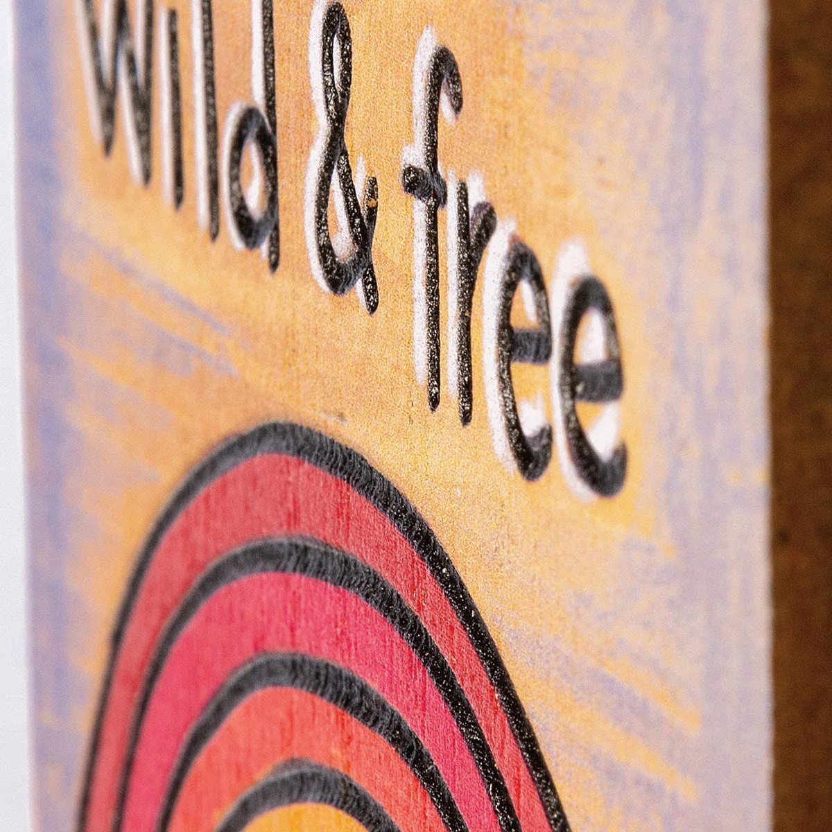 Live Wild & Free Inspo Block Sign | Rainbow and Geometric Patterns | 4" x 4" | Gift for Her - Image 6