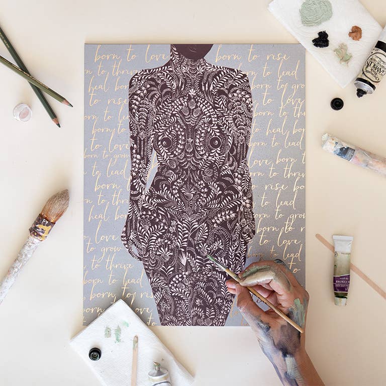 Living Woman 11" x 14" Art Print | Pre-Hung with Silk Ribbon for Easy Hanging | Gift for Her - Image 3