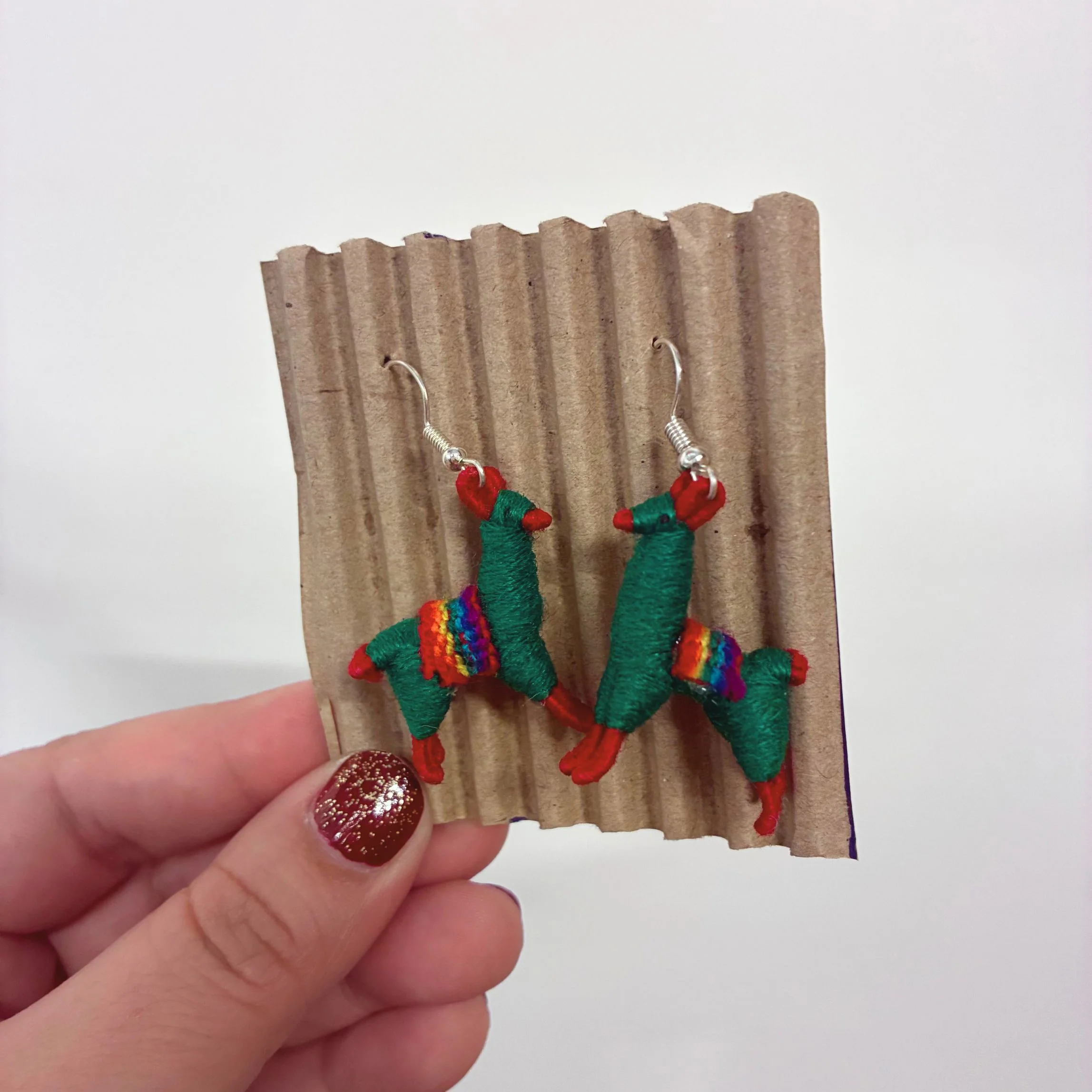 Llamita Handmade Dangling Earrings in 10 Color Combos | Made in Peru Mini Llama Earrings - Image 21