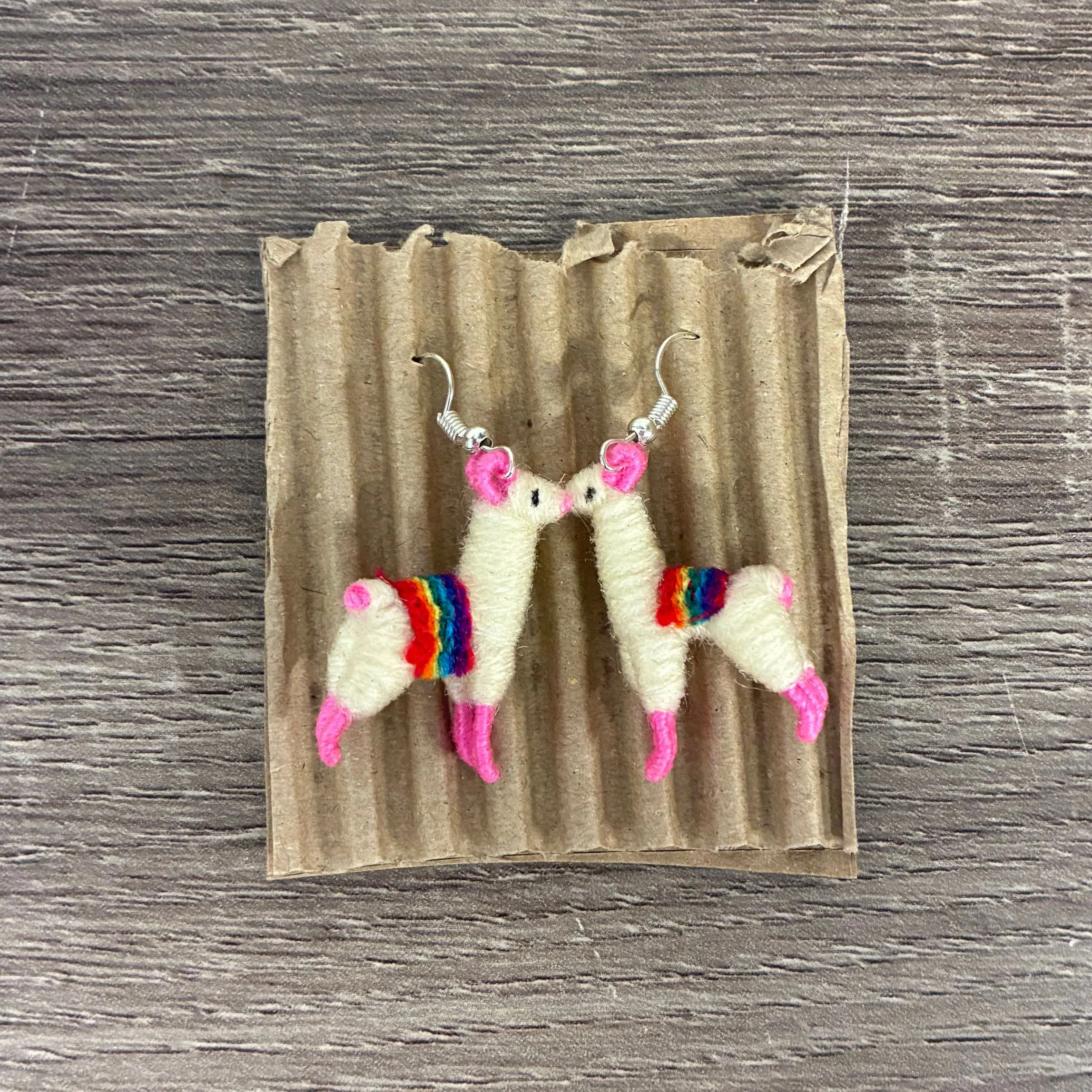 Llamita Handmade Dangling Earrings in 10 Color Combos | Made in Peru Mini Llama Earrings - Image 4