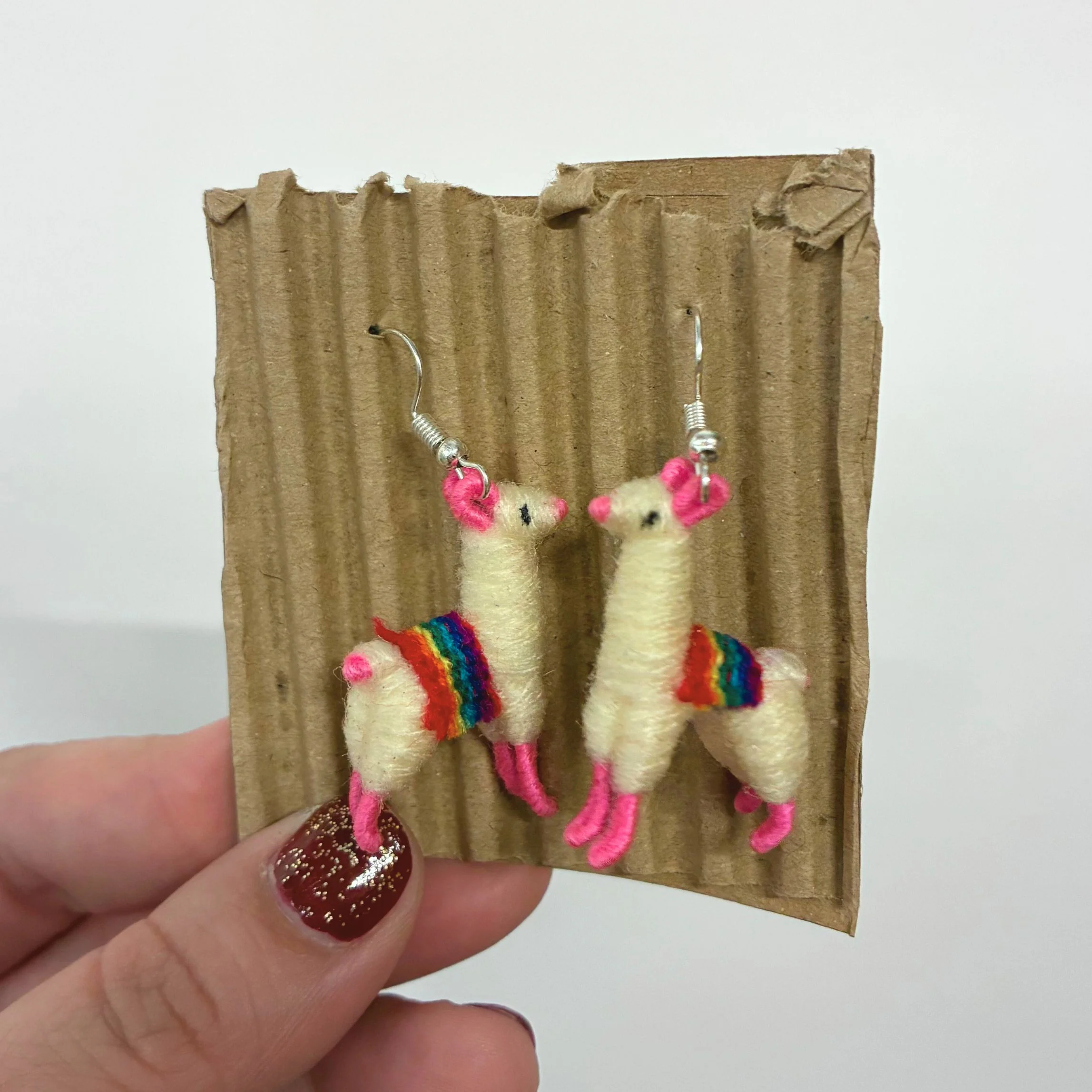 Llamita Handmade Dangling Earrings in 10 Color Combos | Made in Peru Mini Llama Earrings - Image 5