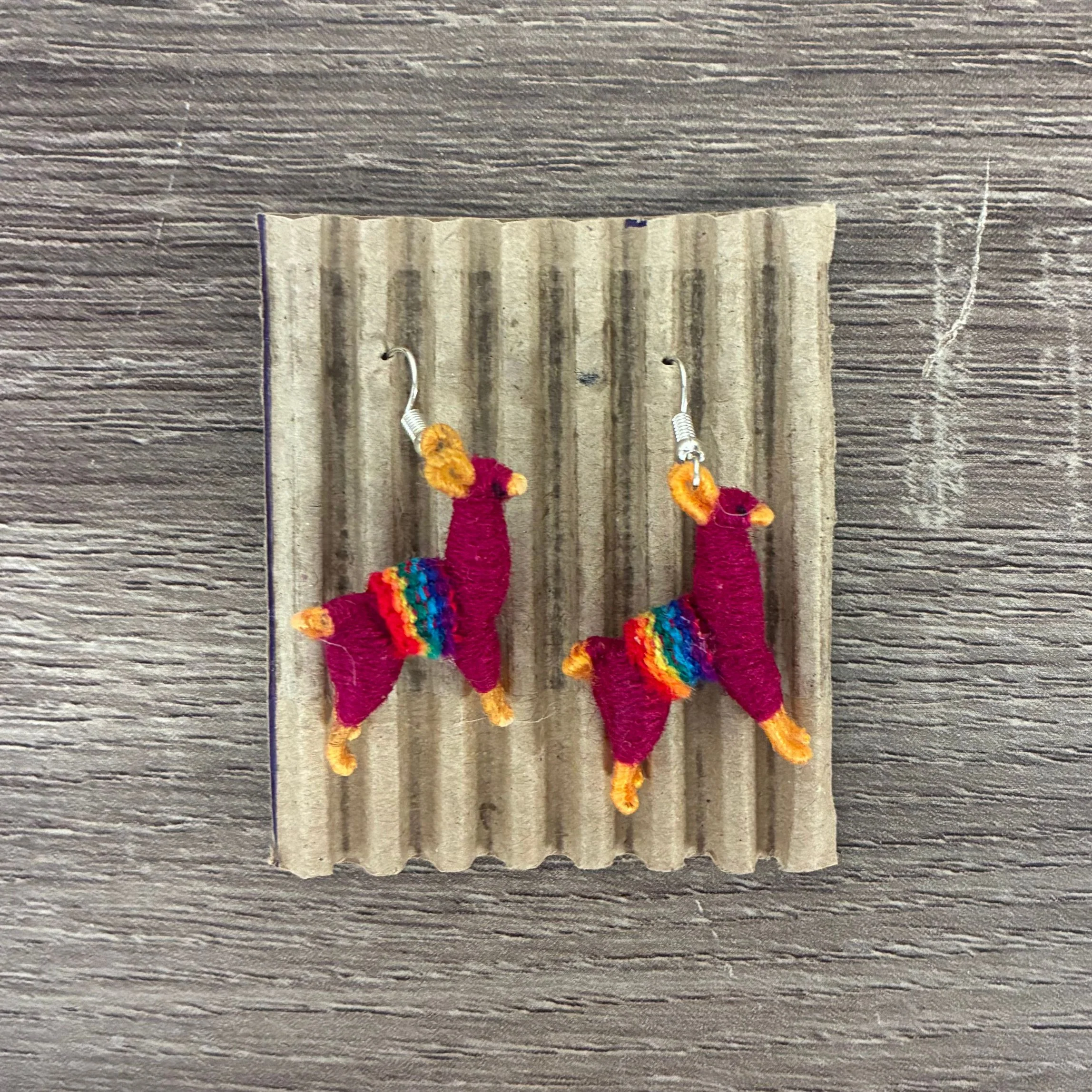Llamita Handmade Dangling Earrings in 10 Color Combos | Made in Peru Mini Llama Earrings - Image 6