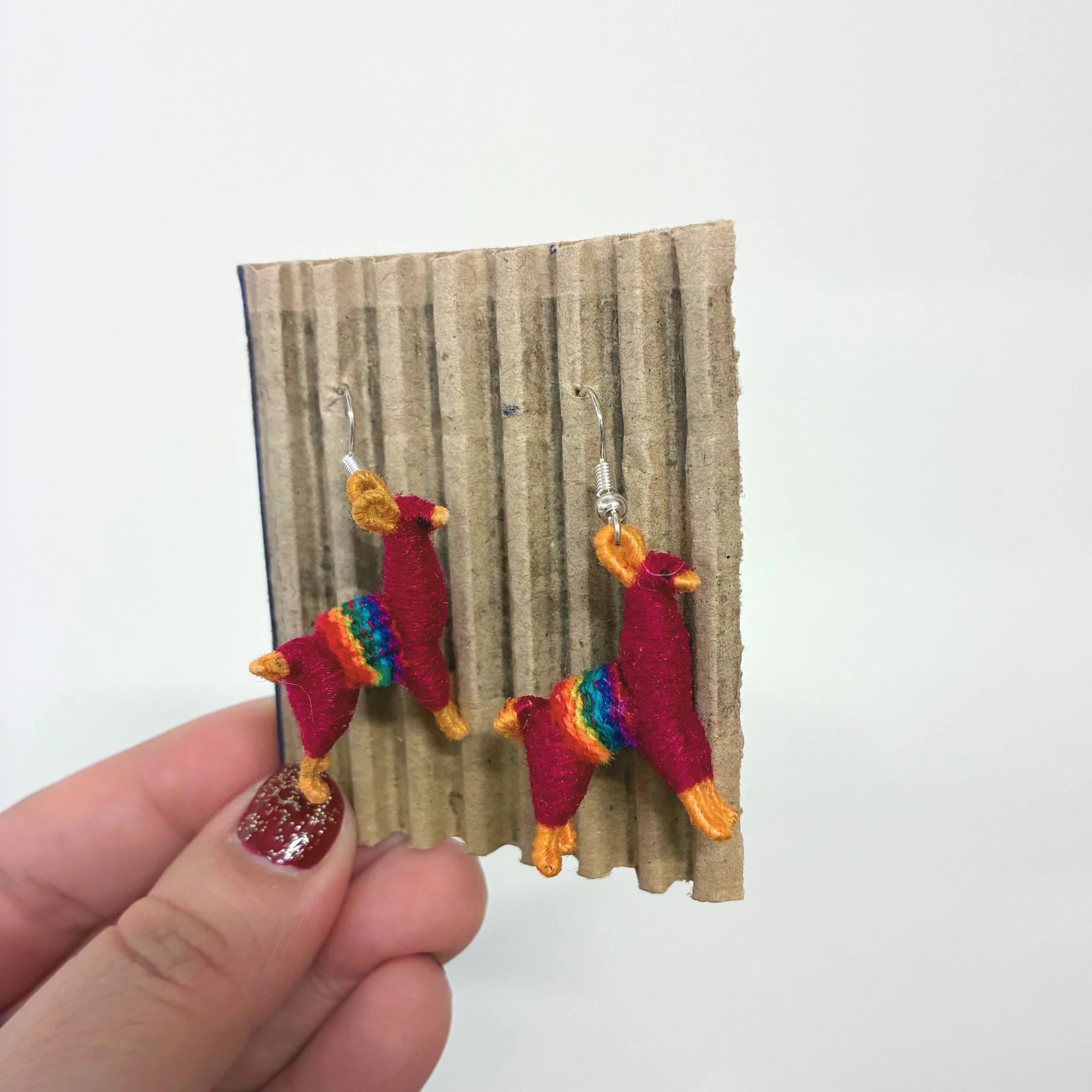 Llamita Handmade Dangling Earrings in 10 Color Combos | Made in Peru Mini Llama Earrings - Image 7