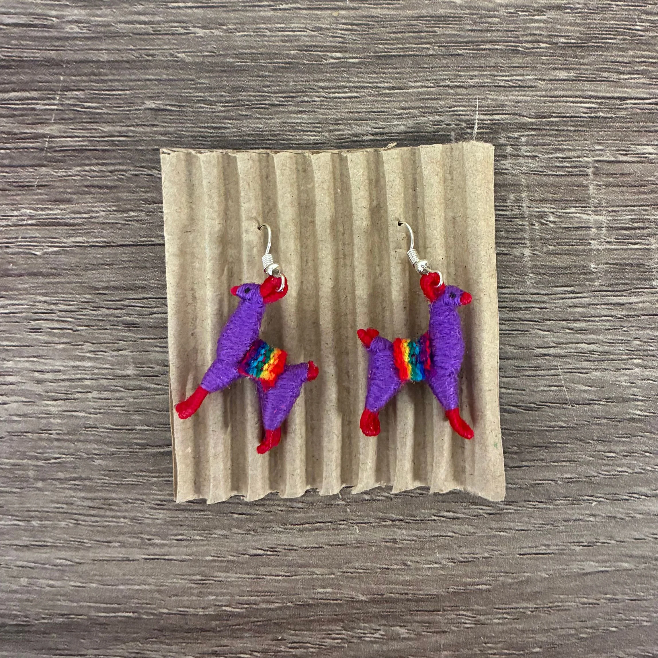 Llamita Handmade Dangling Earrings in 10 Color Combos | Made in Peru Mini Llama Earrings - Image 8