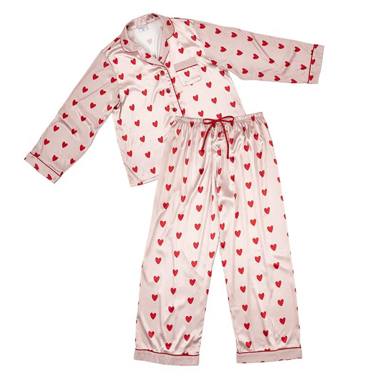 Pink Hearts Long Sleeve Pajama Set [Available in XL Only] - Image 2