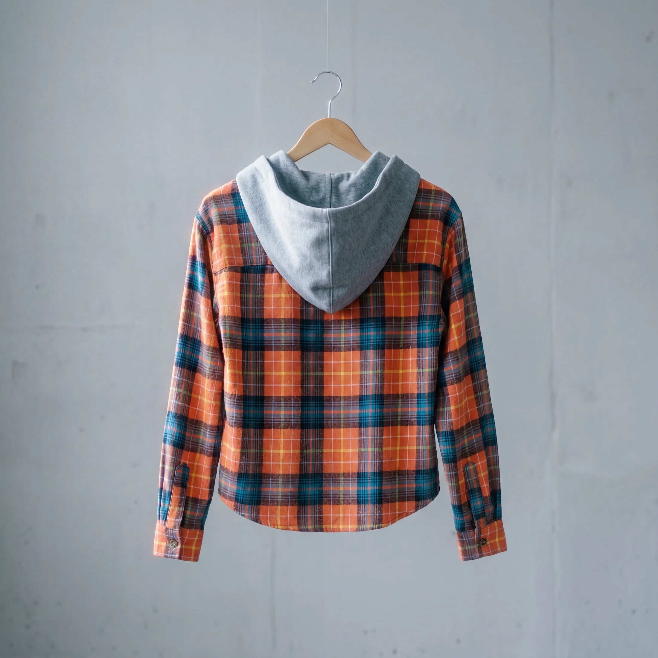 Grunge Darling Plaid Hoodie in Orange or Blue - Image 8