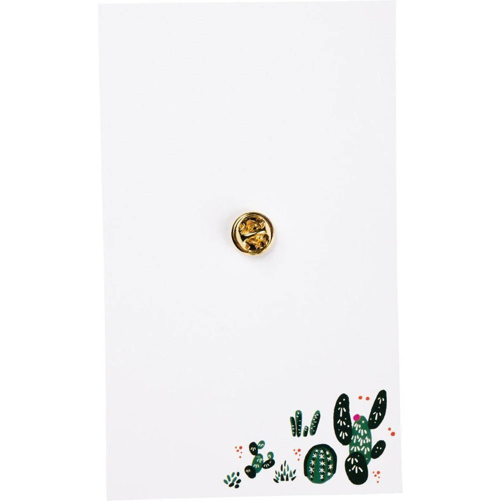 Lookin' Sharp Cactus Enamel Pin on Gift Card - Image 3