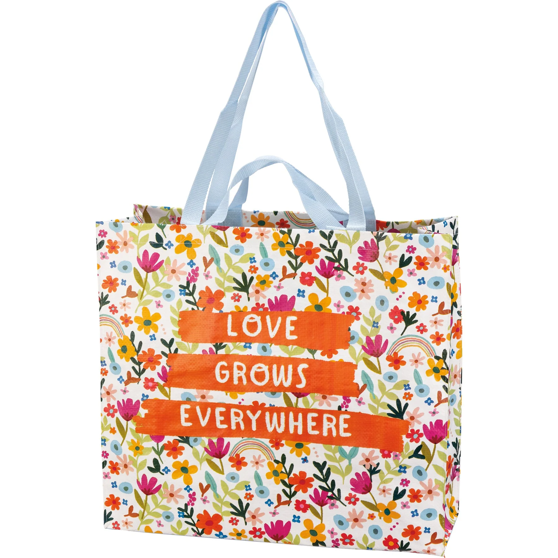 Love Grows Everywhere Shopping Tote Bag | Extra Large Market Eco Bag | 19.50" x 17.50" x 7" - Image 4