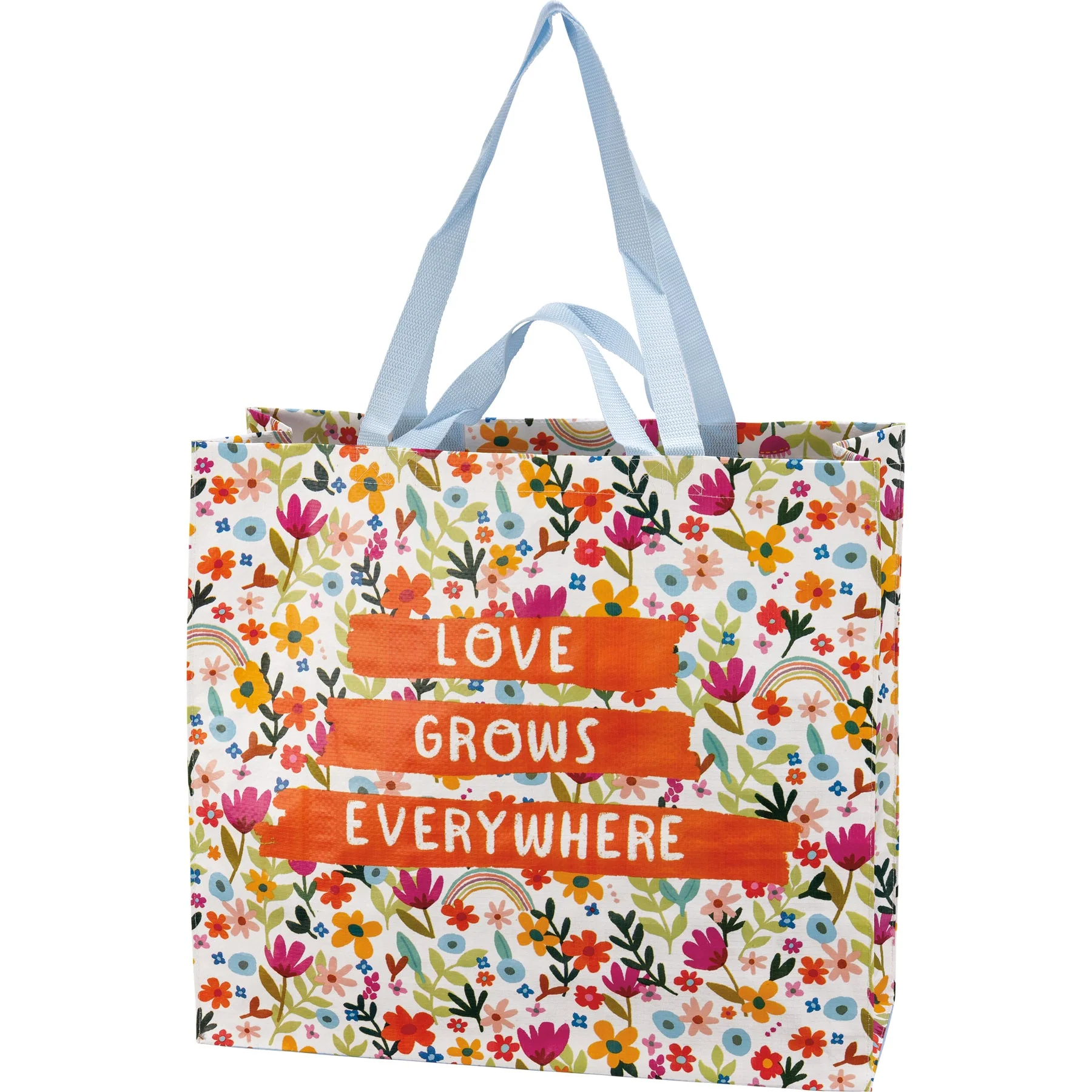 Love Grows Everywhere Shopping Tote Bag | Extra Large Market Eco Bag | 19.50" x 17.50" x 7" - Image 5