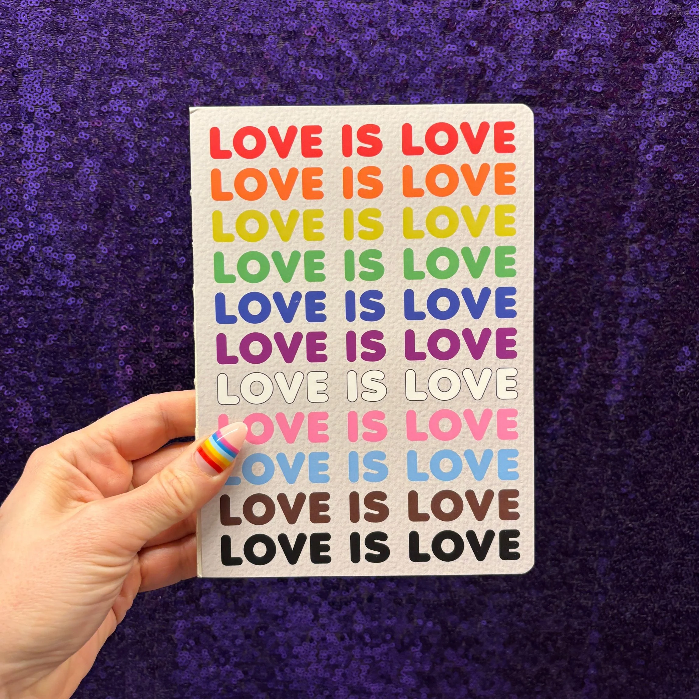 Love Is Love Journal LGBTQ+ Pride Notebook with Rainbow Back Cover | 160 Lined Pages - Image 3