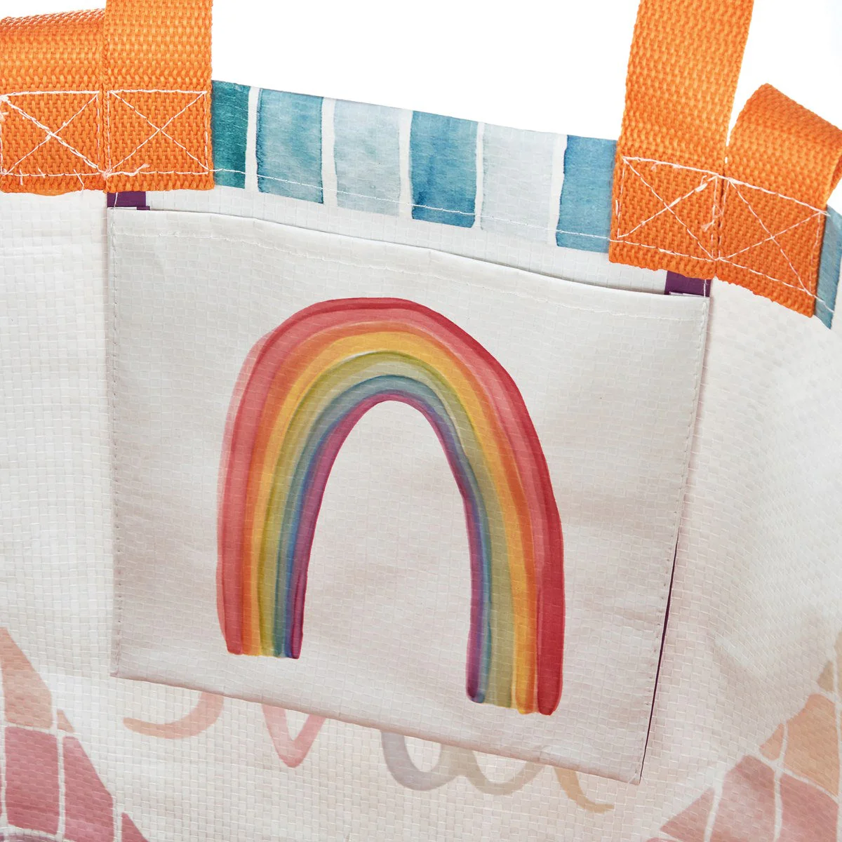 Love Market Tote | Mosaic Rainbow Pattern Shopping Bag | 15.50" x 15.25" x 6" - Image 5