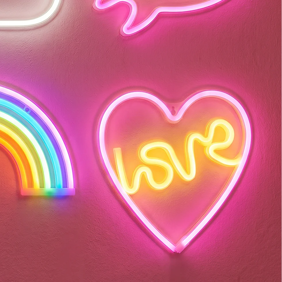Love Neon LED Light | Heart Shaped Wall Art Sign - Image 2