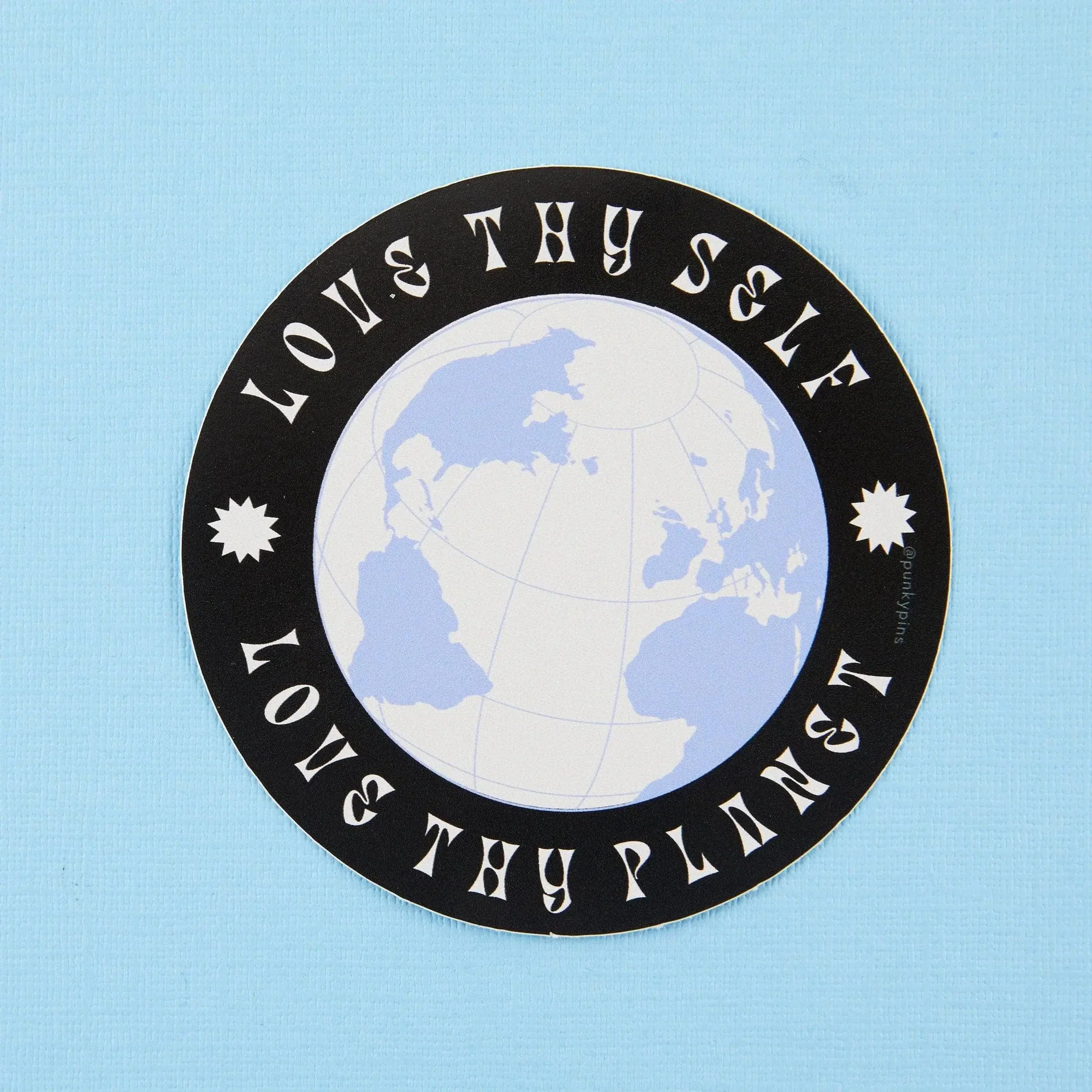 Love Thy Self, Love Thy Planet Round Vinyl Sticker - Image 2