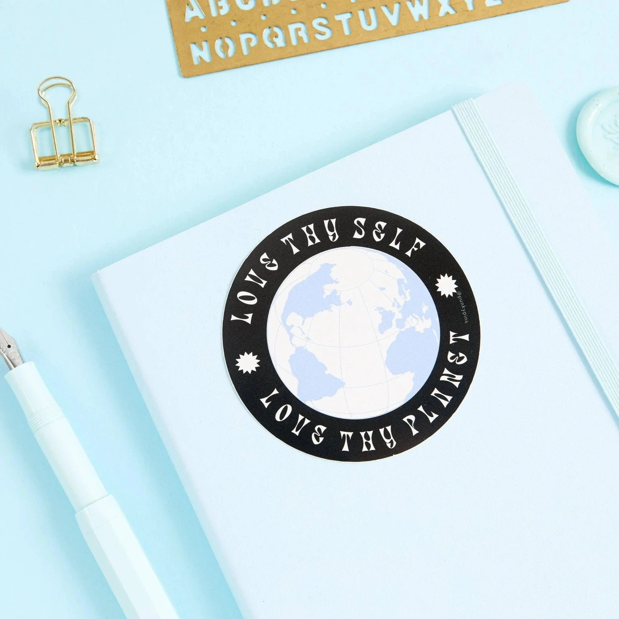 Love Thy Self, Love Thy Planet Round Vinyl Sticker - Image 3