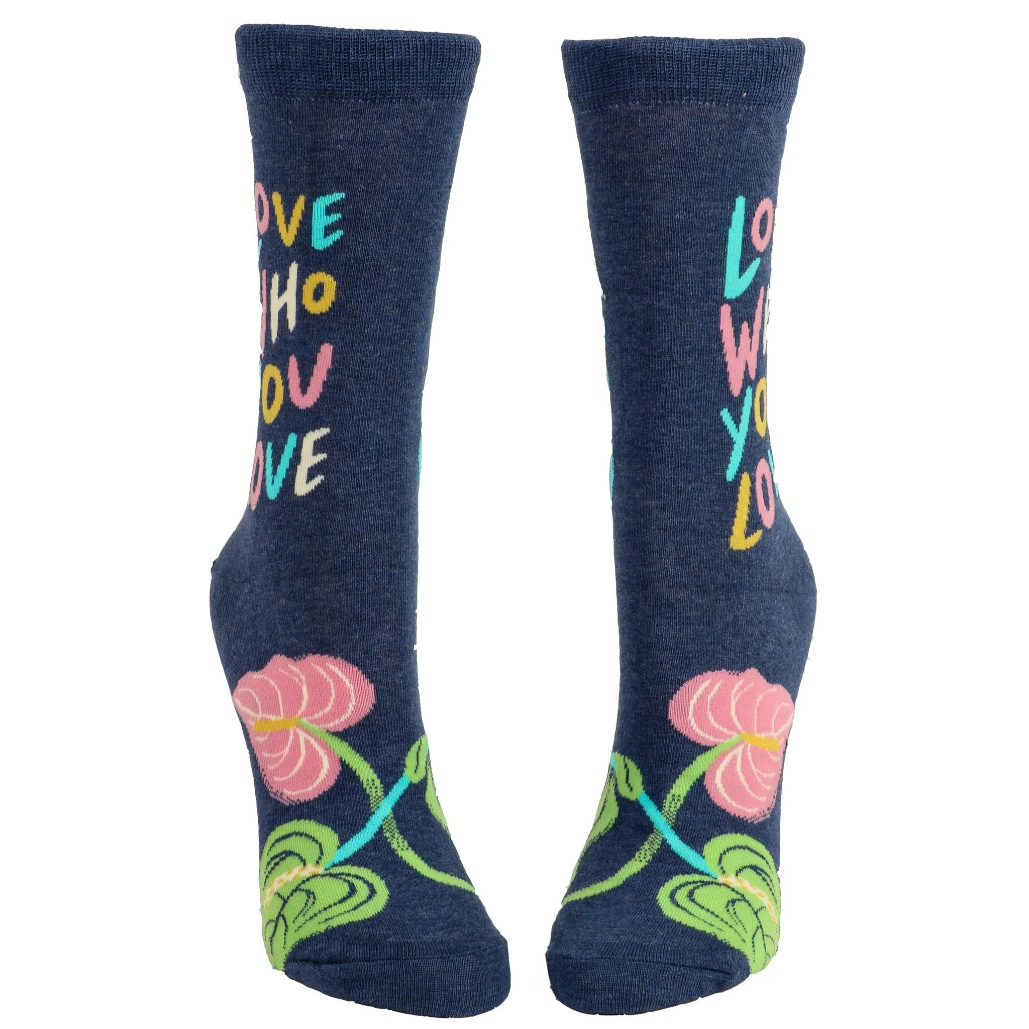 Love Who You Love Women's Crew Socks | LGBTQ+ Pride Socks | BlueQ at GetBullish - Image 3