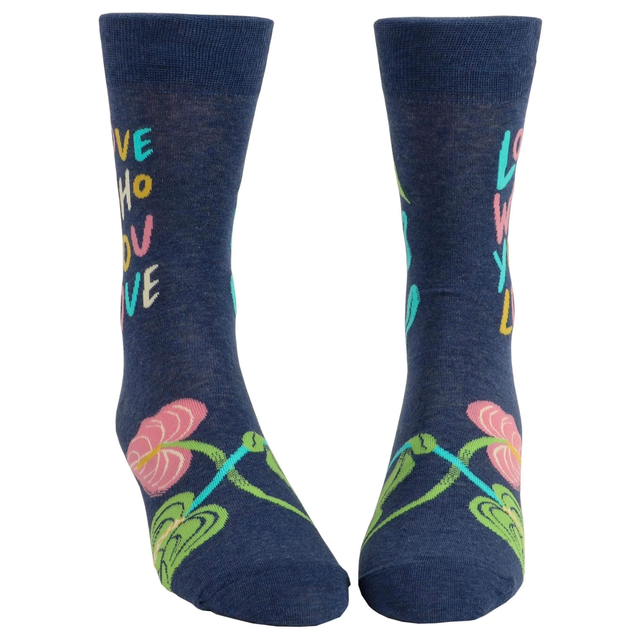 Love Who You Love Men's Crew Socks | Pride LGBTQ Equality Theme Socks | BlueQ at GetBullish - Image 4