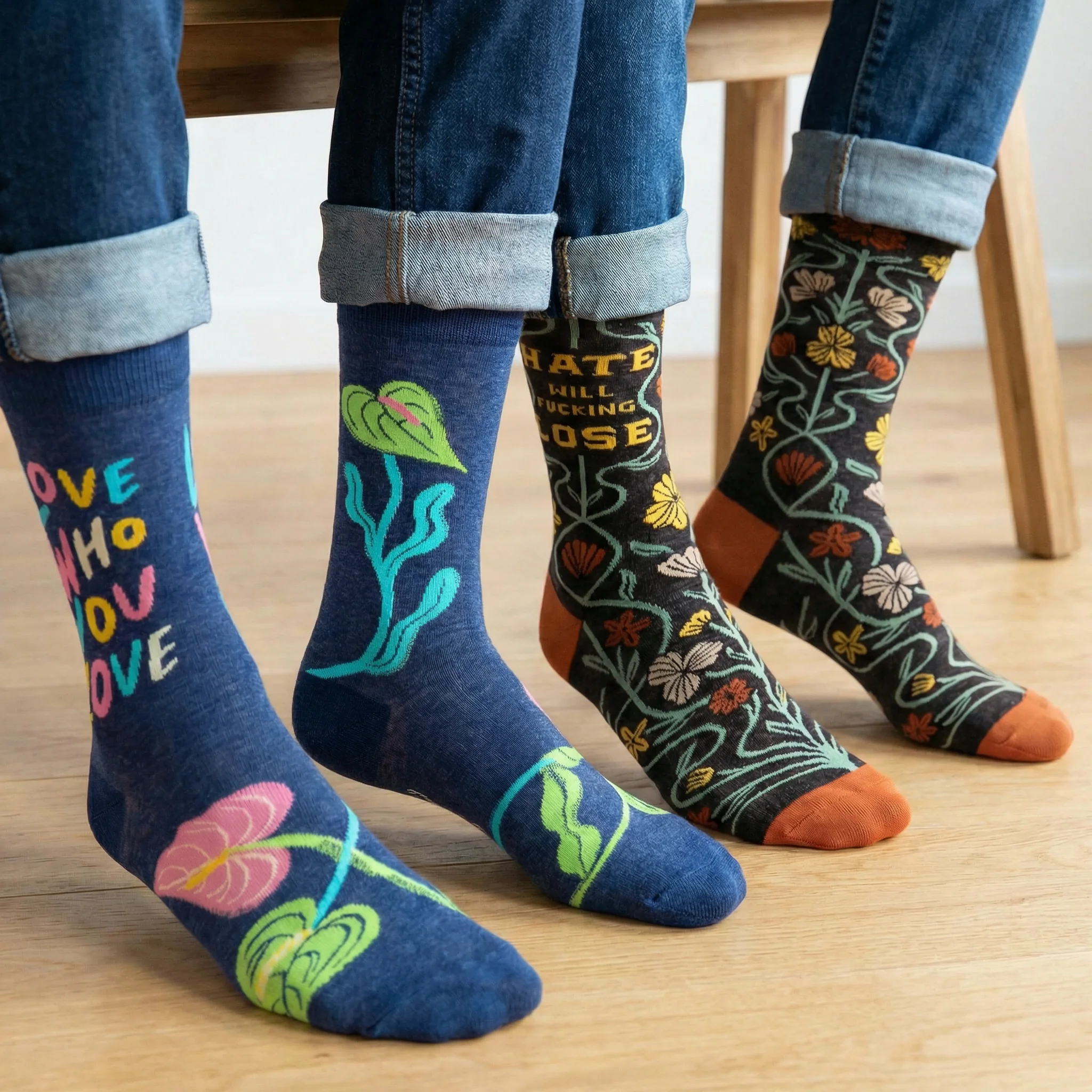 Love Who You Love Men's Crew Socks | Pride LGBTQ Equality Theme Socks | BlueQ at GetBullish - Image 8
