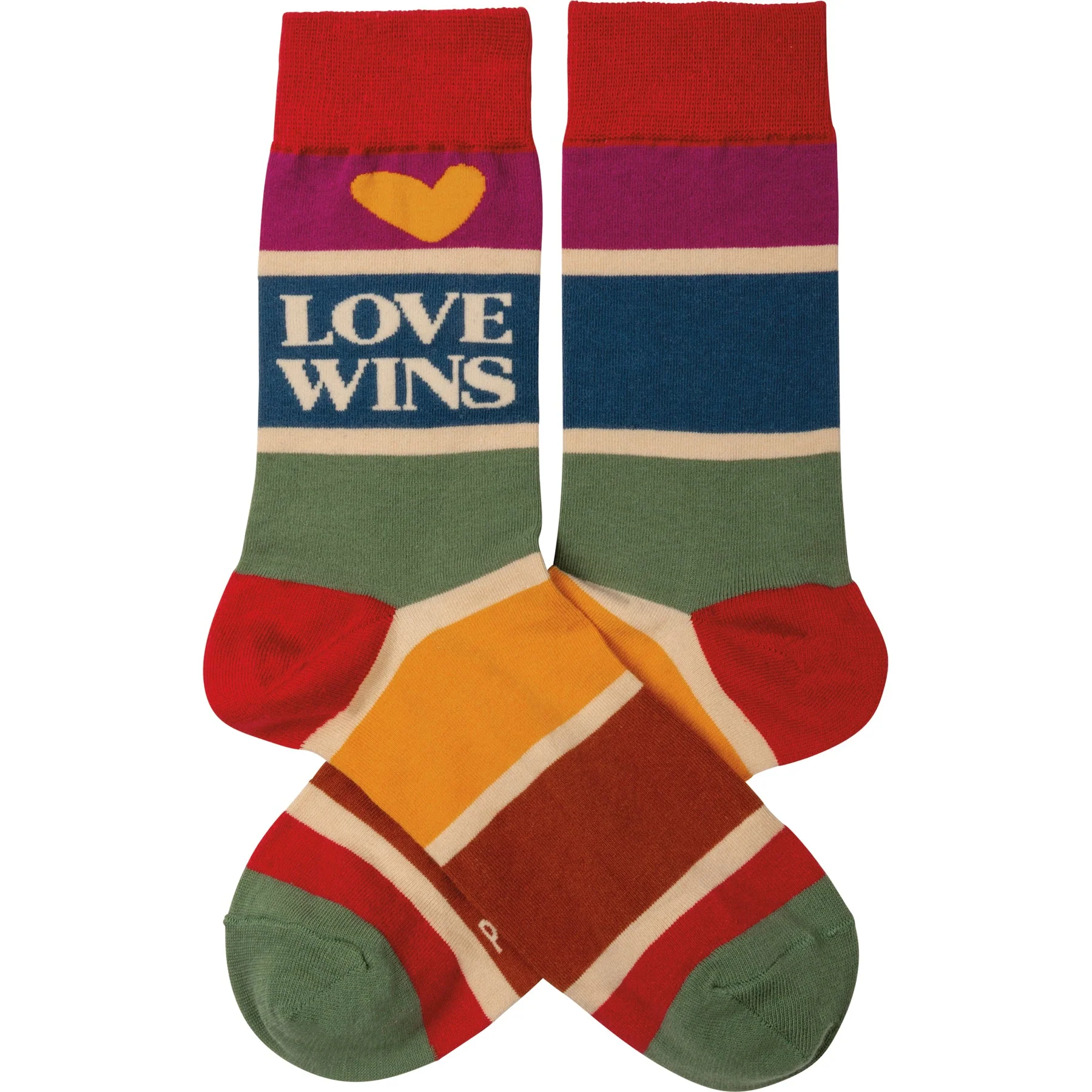 Love Wins Heart Stripes Crew Socks | Pride LGBT - Image 2