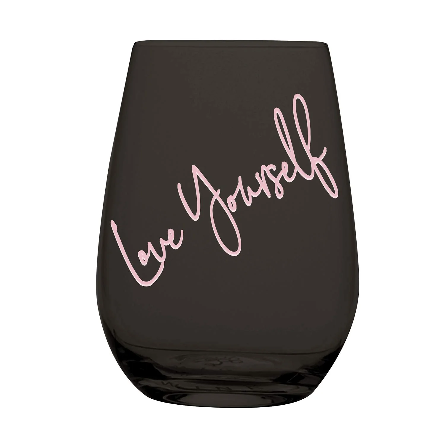 Love Yourself Stemless Black Wine Glass | 20 Oz - Image 2