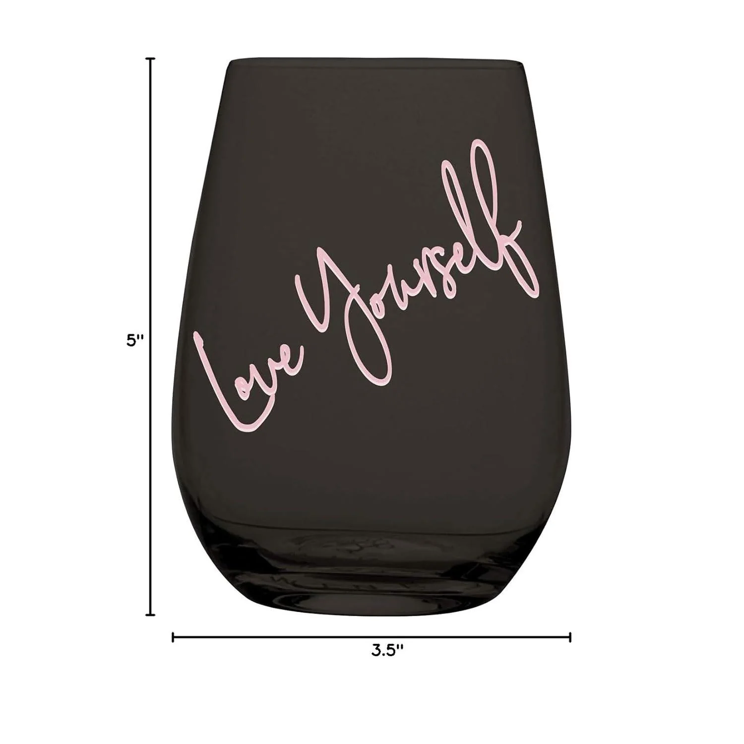 Love Yourself Stemless Black Wine Glass | 20 Oz - Image 7