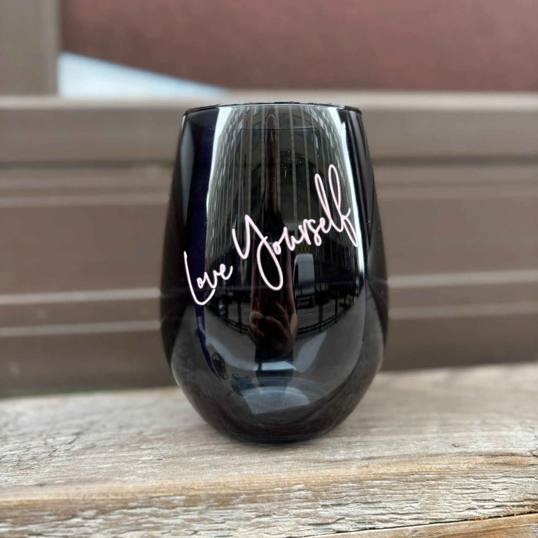 Love Yourself Stemless Black Wine Glass | 20 Oz - Image 8