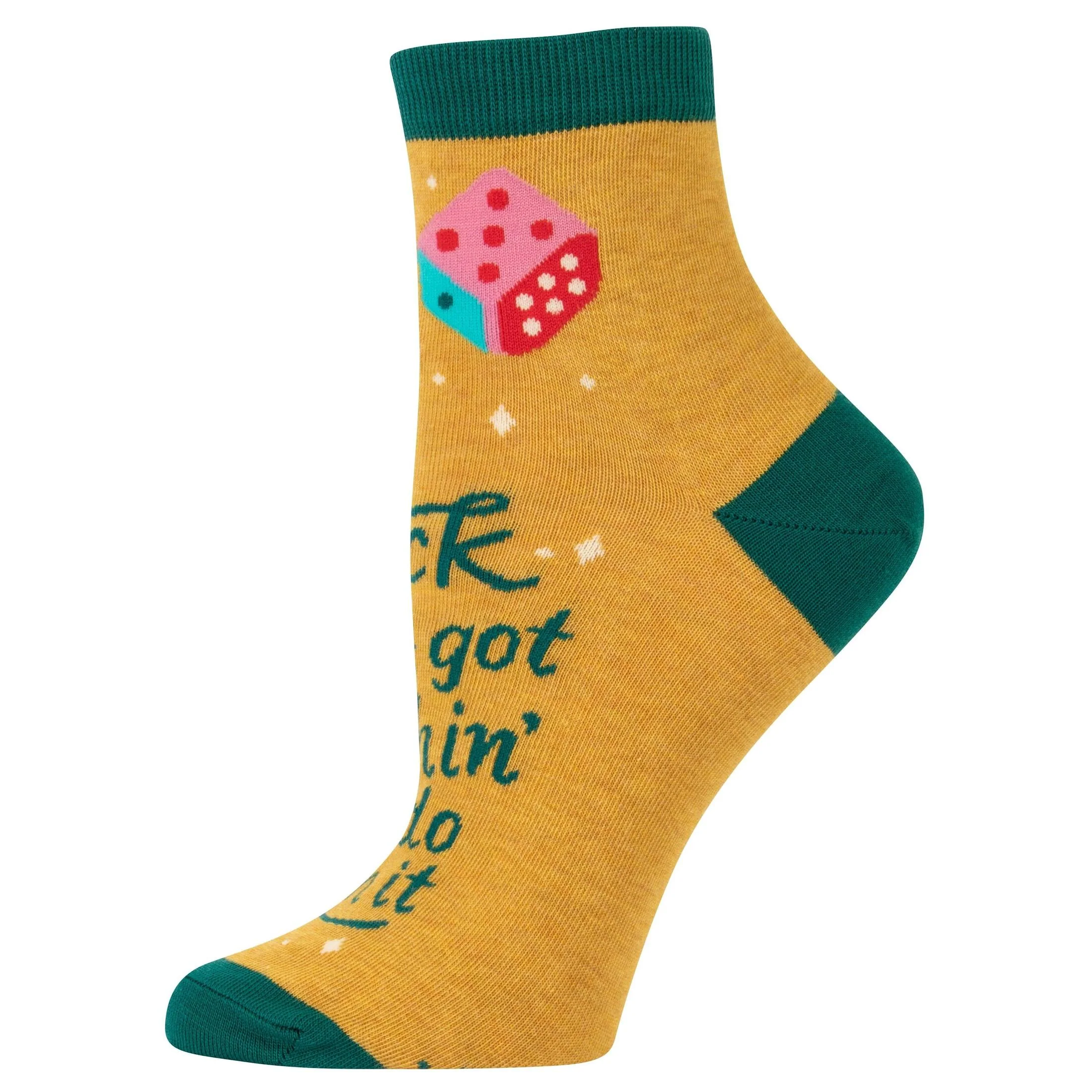 Luck Ain't Got Nothin' To Do With It Women's Ankle Socks | BlueQ at GetBullish - Image 7