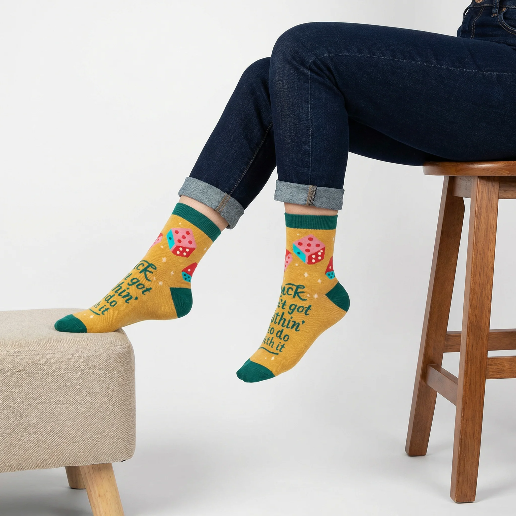 Luck Ain't Got Nothin' To Do With It Women's Ankle Socks | BlueQ at GetBullish - Image 9