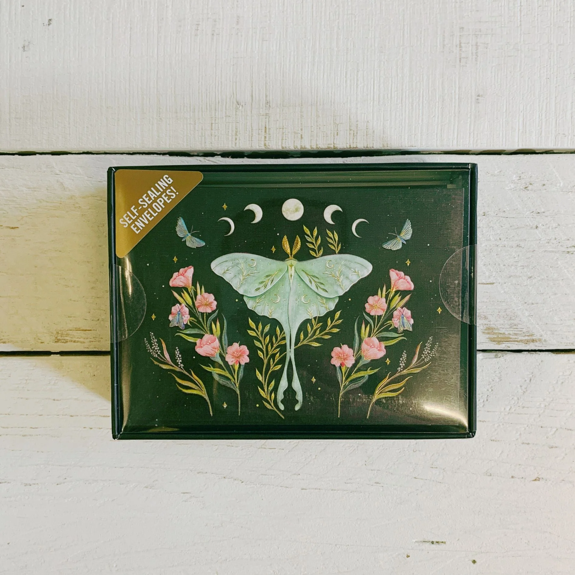 Luna Moth Note Cards | Florals Stars Nocturnal Butterflies | 14 Note Cards - Image 4