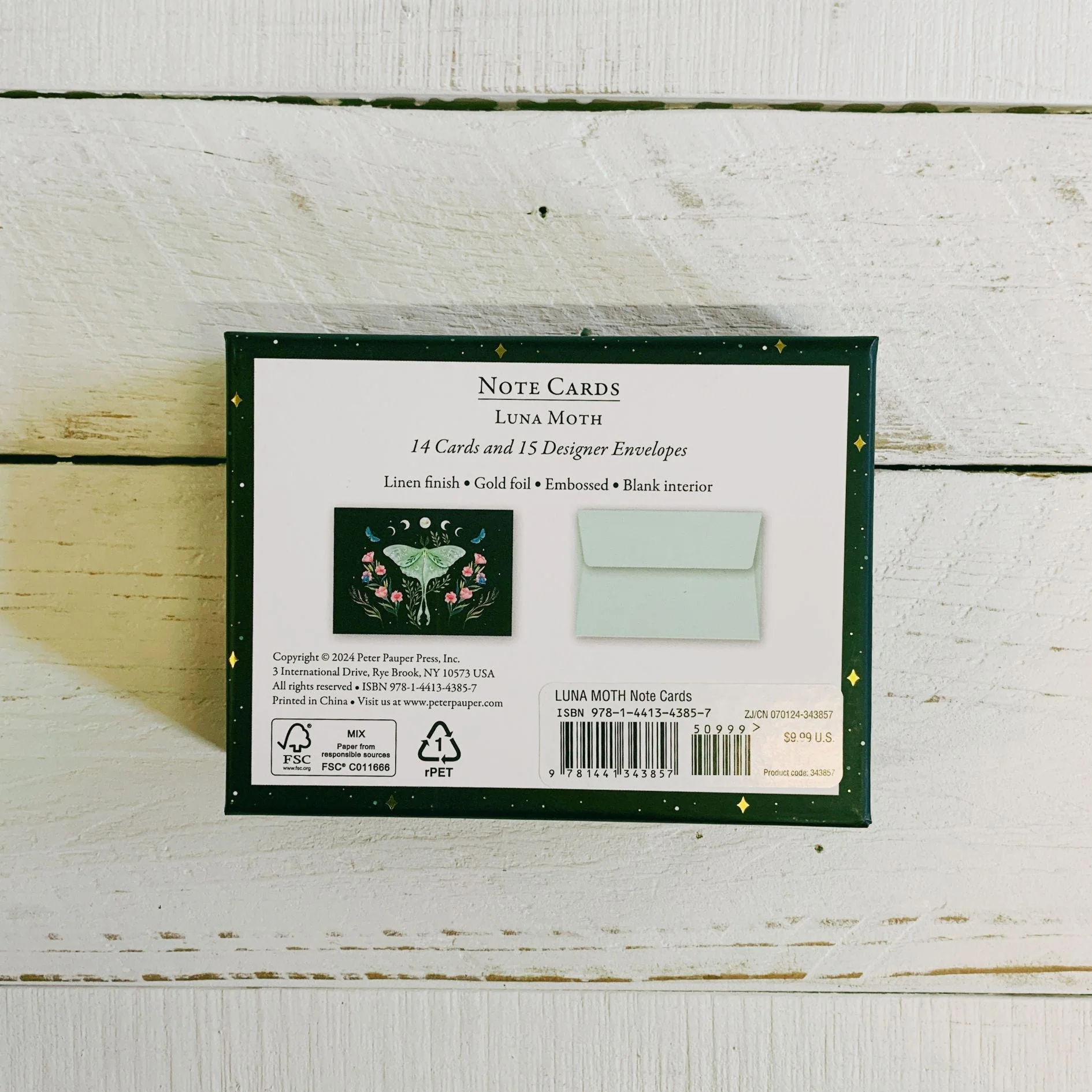 Luna Moth Note Cards | Florals Stars Nocturnal Butterflies | 14 Note Cards - Image 5