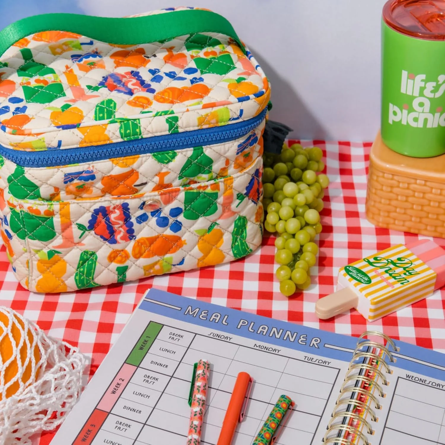 Charcuterie Party Quilted Insulated Lunch Bag | Adjustable Strap & Front Pocket - Image 10