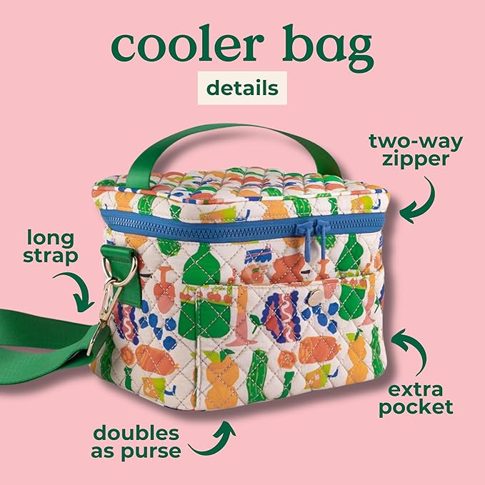 Charcuterie Party Quilted Insulated Lunch Bag | Adjustable Strap & Front Pocket - Image 8