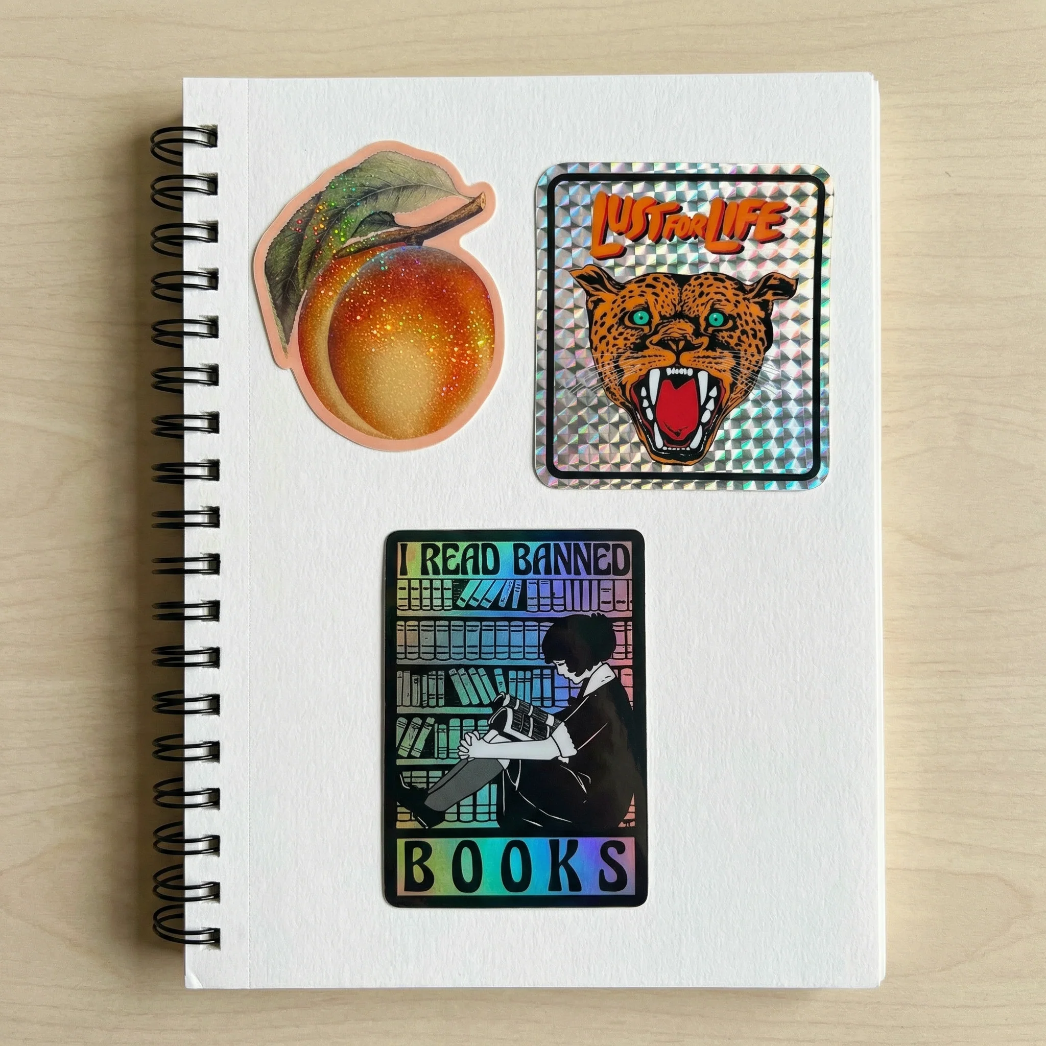 Lust for Life Holographic Vinyl Sticker | 4 Inch Retro Leopard Waterproof Decal - Image 2
