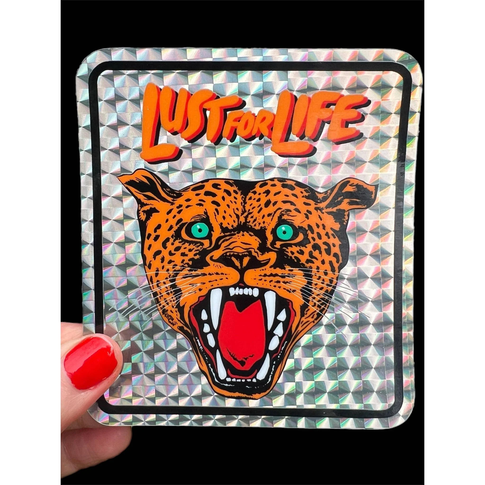 Lust for Life Holographic Vinyl Sticker | 4 Inch Retro Leopard Waterproof Decal - Image 4
