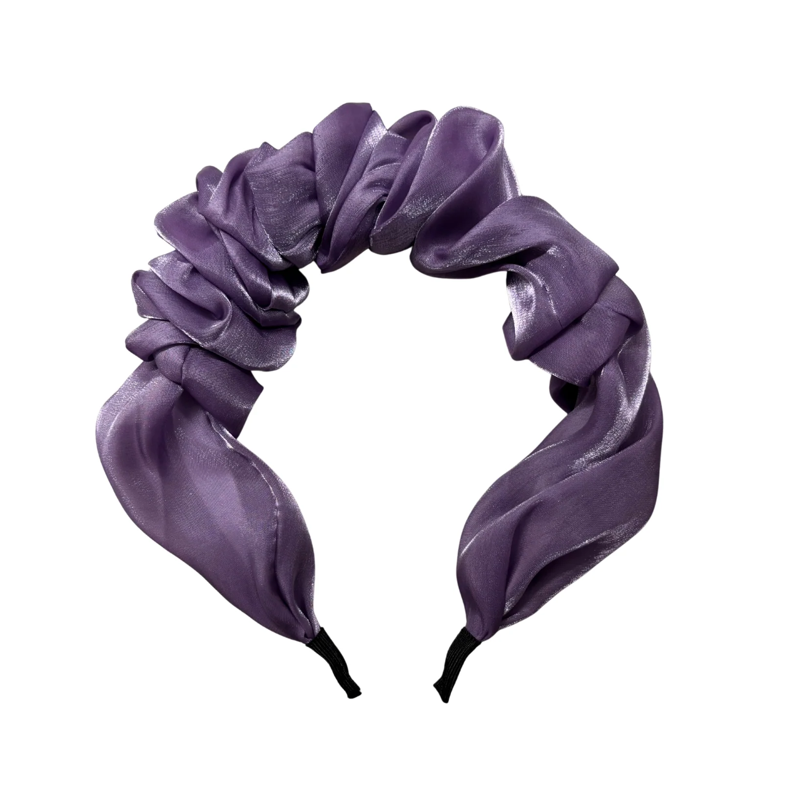 Purple Chiffon Headband | Poly Satin Headpiece Hair Accessory | 6.25'' - Image 5