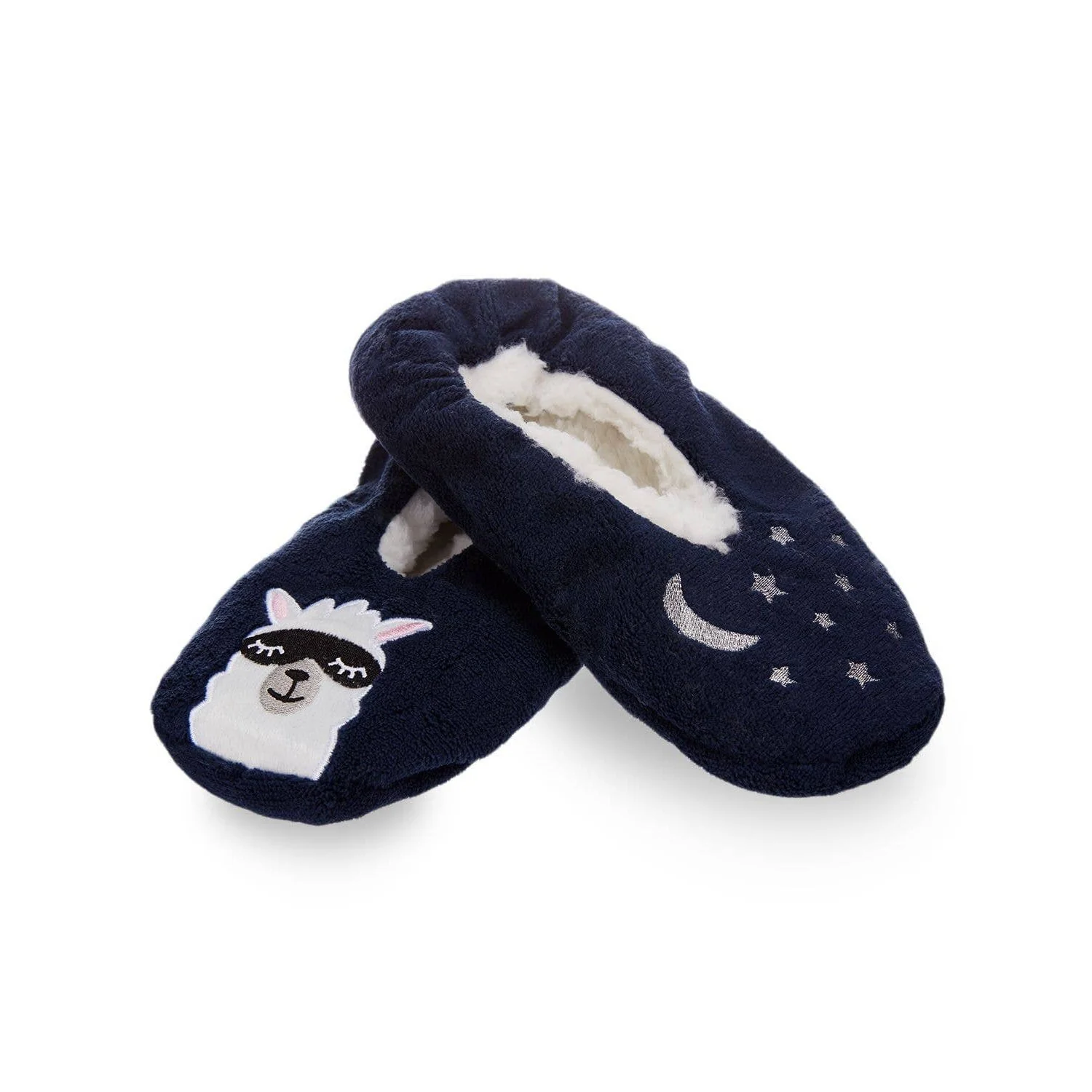Luxe Llama Sherpa Lined Slippers in Navy [Sizes S/M Remaining] - Image 4
