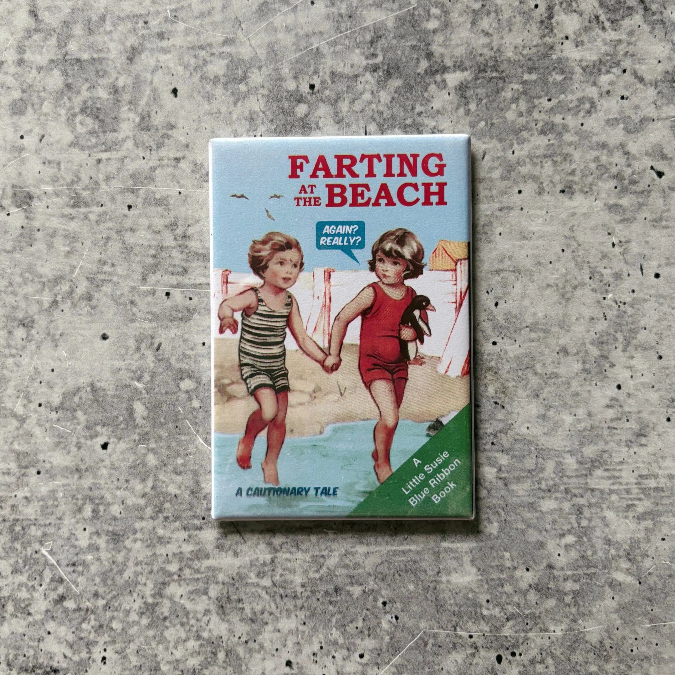 Farting At The Beach Funny Refrigerator Magnet | Rectangular Magnetic Surface Decor | 2" x 3" - Image 2