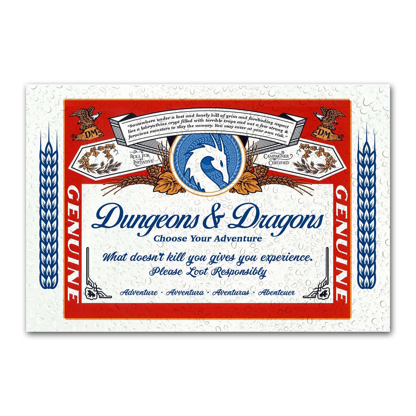 Dungeons & Dragons Funny Refrigerator Magnet | Rectangular Magnetic Surface Decor | 2" x 3"