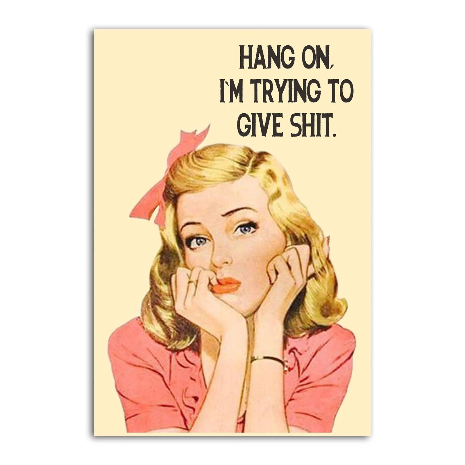 Hang On, I'm Trying To Give Shit Funny Refrigerator Magnet | Rectangular Magnetic Surface Decor | 2" x 3"