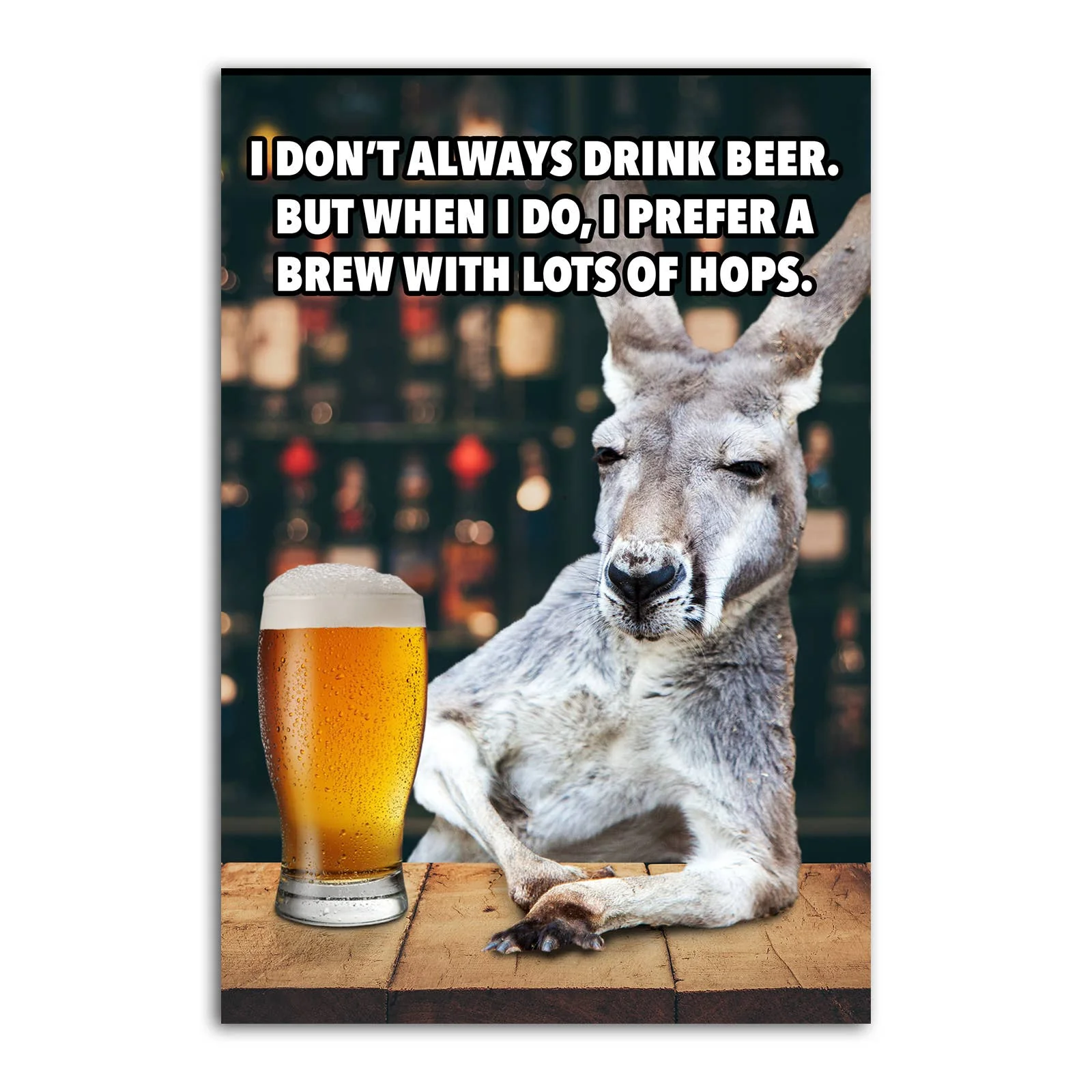 I Don't Always Drink Beer Kangaroo Funny Refrigerator Magnet | Rectangular Magnetic Surface Decor | 2" x 3"