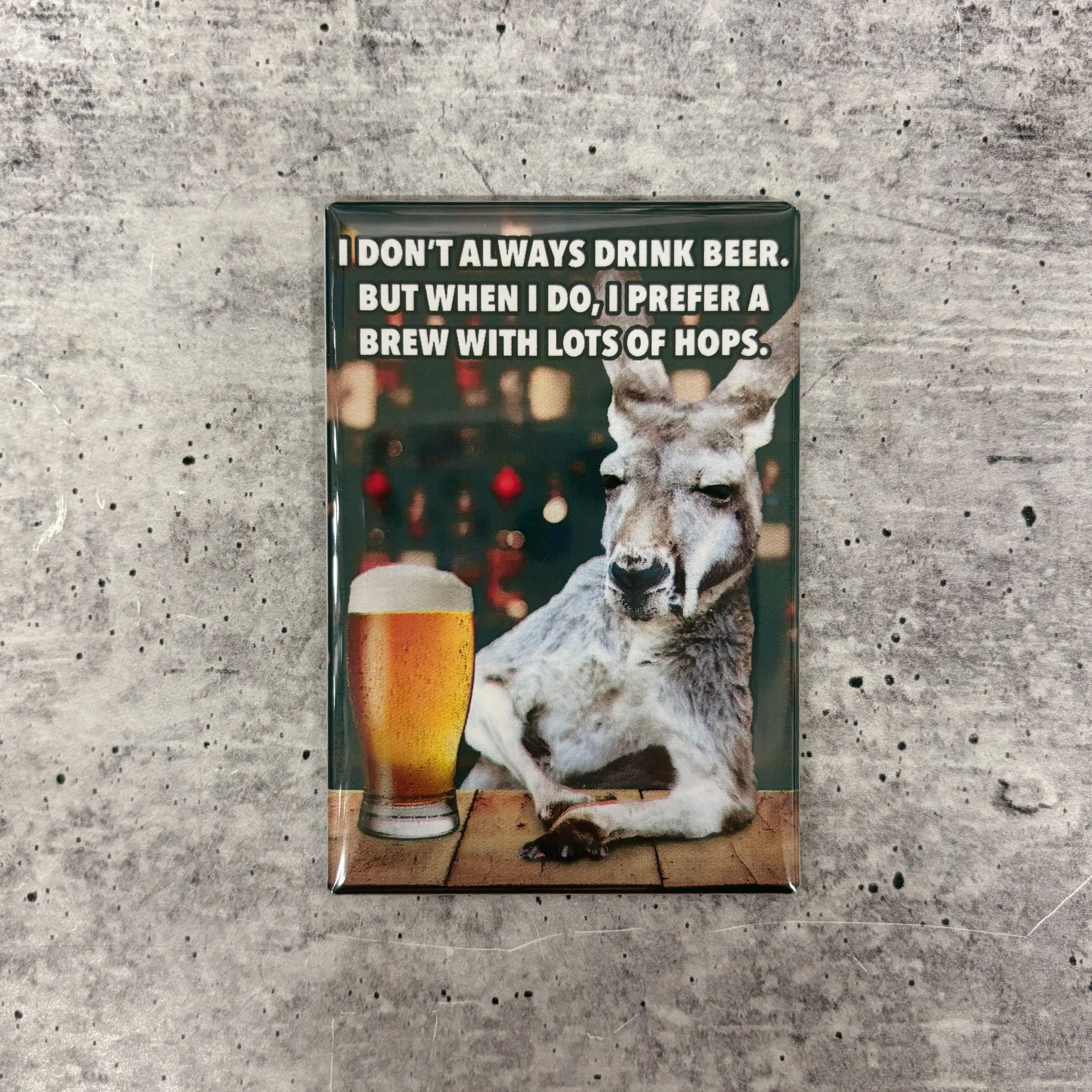 I Don't Always Drink Beer Kangaroo Funny Refrigerator Magnet | Rectangular Magnetic Surface Decor | 2" x 3" - Image 2