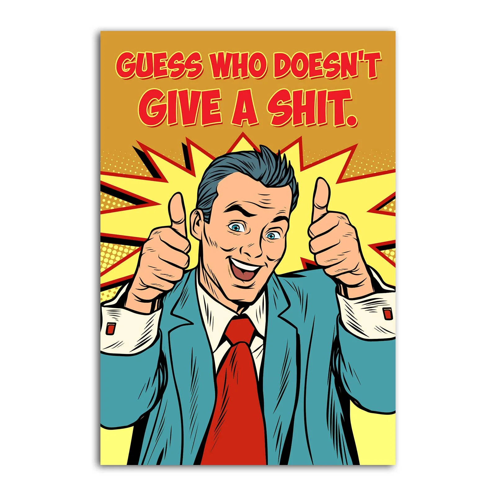 Guess Who Doesn't Give A Shit Funny Refrigerator Magnet | Rectangular Magnetic Surface Decor | 2" x 3"