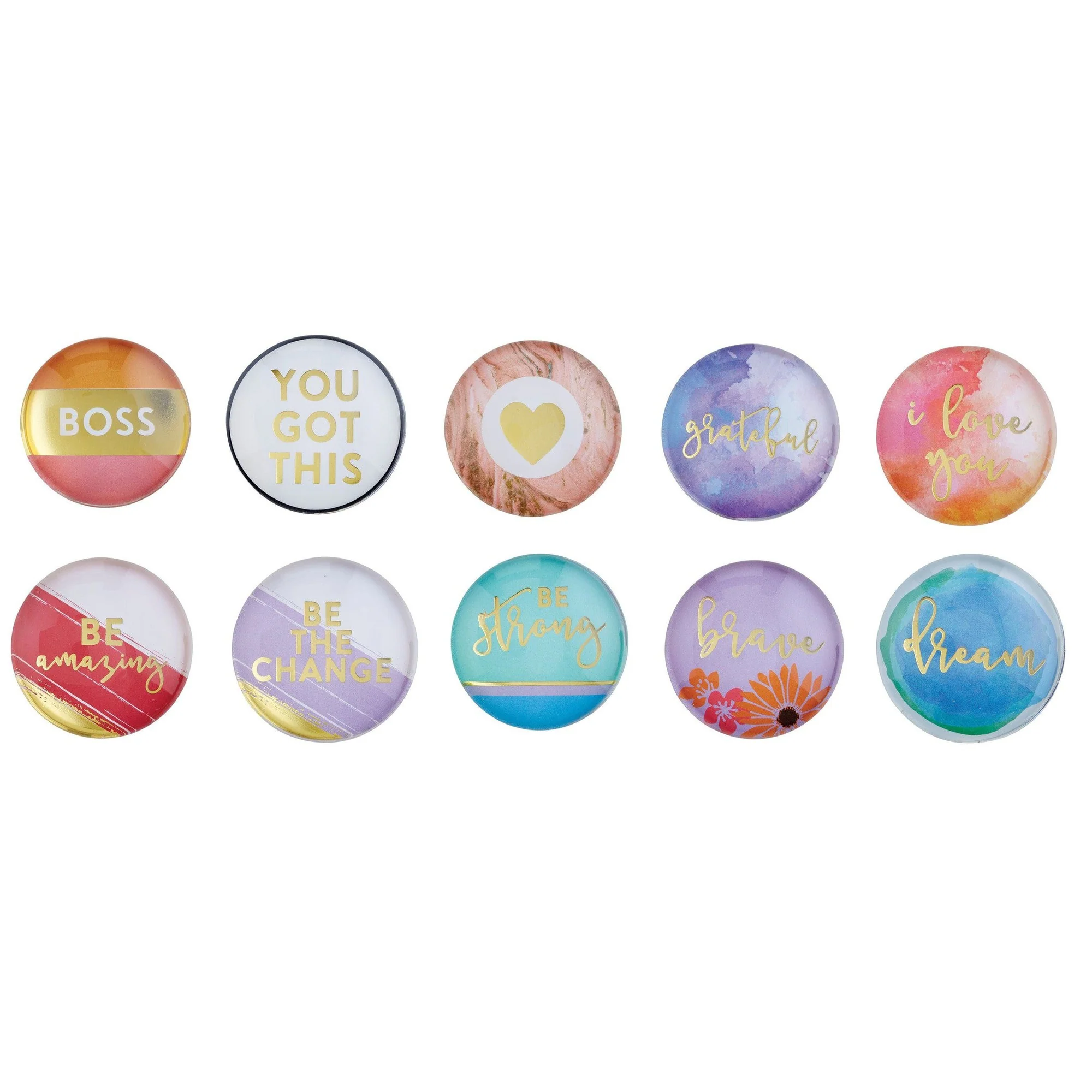 Inspiring Cabochon Glass Magnets | Metallic Gold Text | 10 Options Mix and Match - Image 15