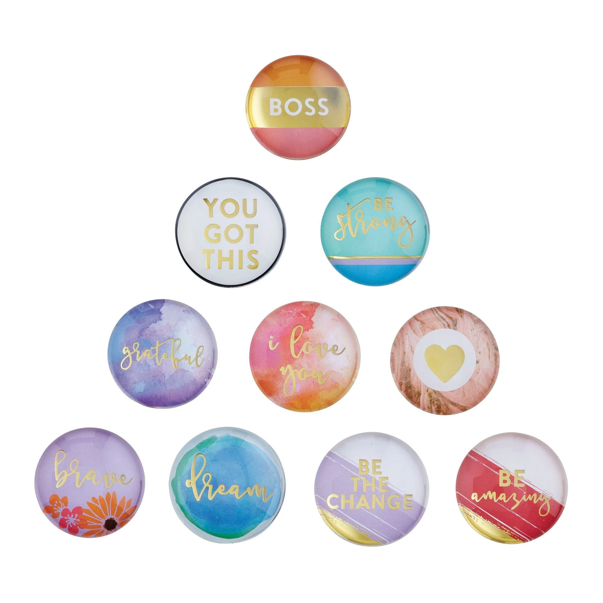 Inspiring Cabochon Glass Magnets | Metallic Gold Text | 10 Options Mix and Match - Image 16