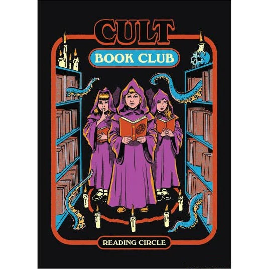 CULT Book Club….Reading Circle Rectangular Fridge Magnet | '80s Children's Book Style Satirical Art by Steven Rhodes | 2.5" X 3.5"