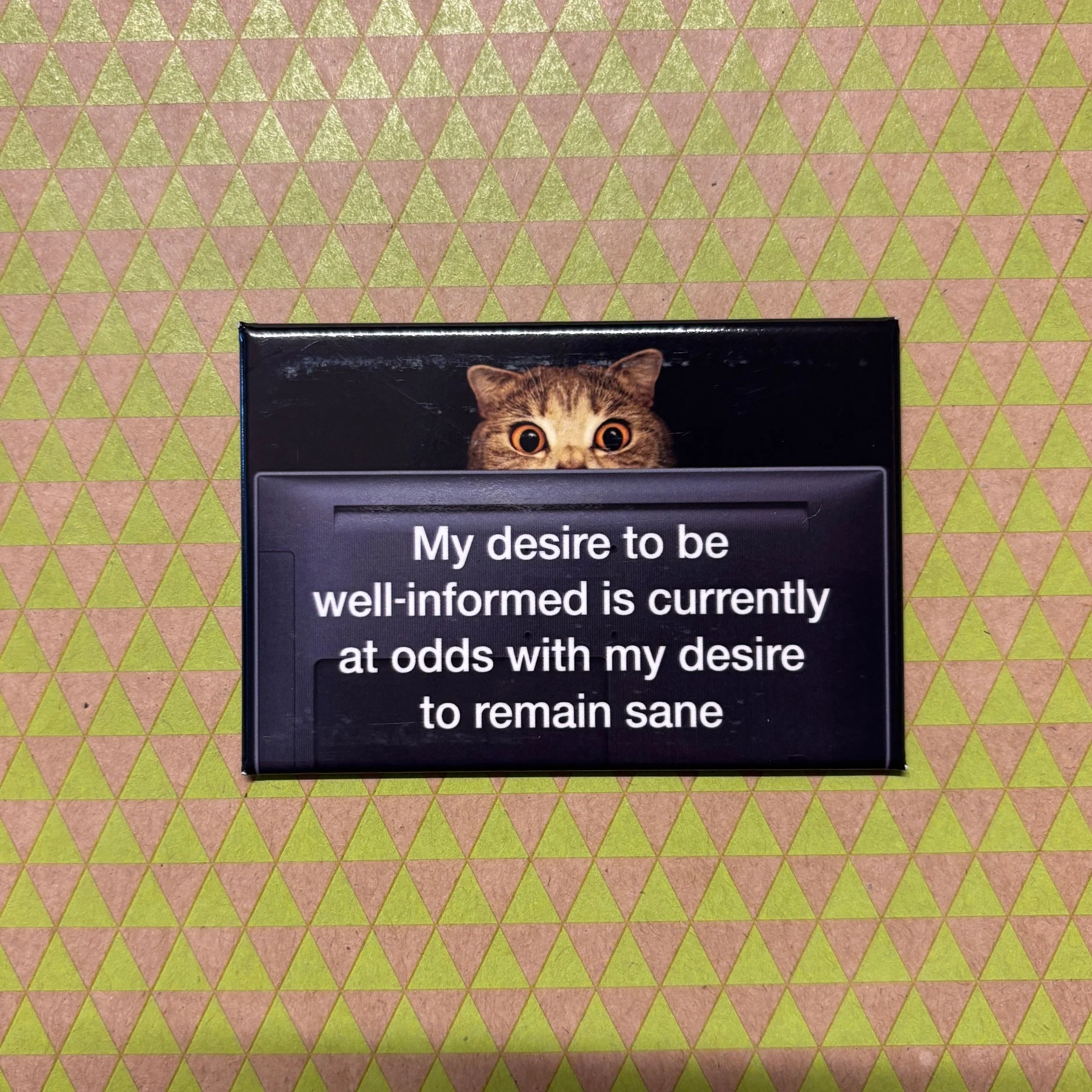 My Desire To Be Well Informed Is Currently At Odds With My Desire To Remain Sane Magnet | 3" x 2" - Image 2